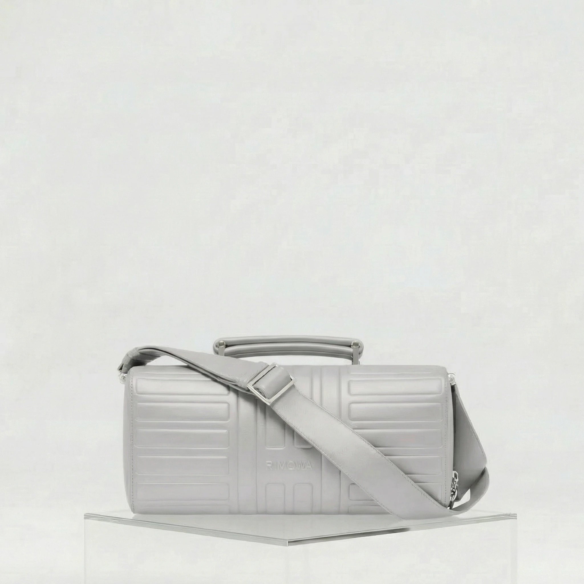 Rimowa Groove Leather Cross Body Bag Large, Silver, Front