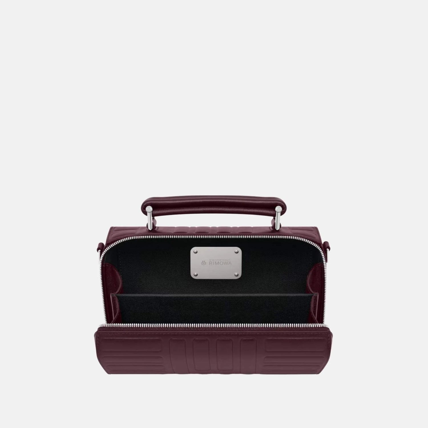 Rimowa Groove Leather Cross Body Bag Small, Burgundy, Inside
