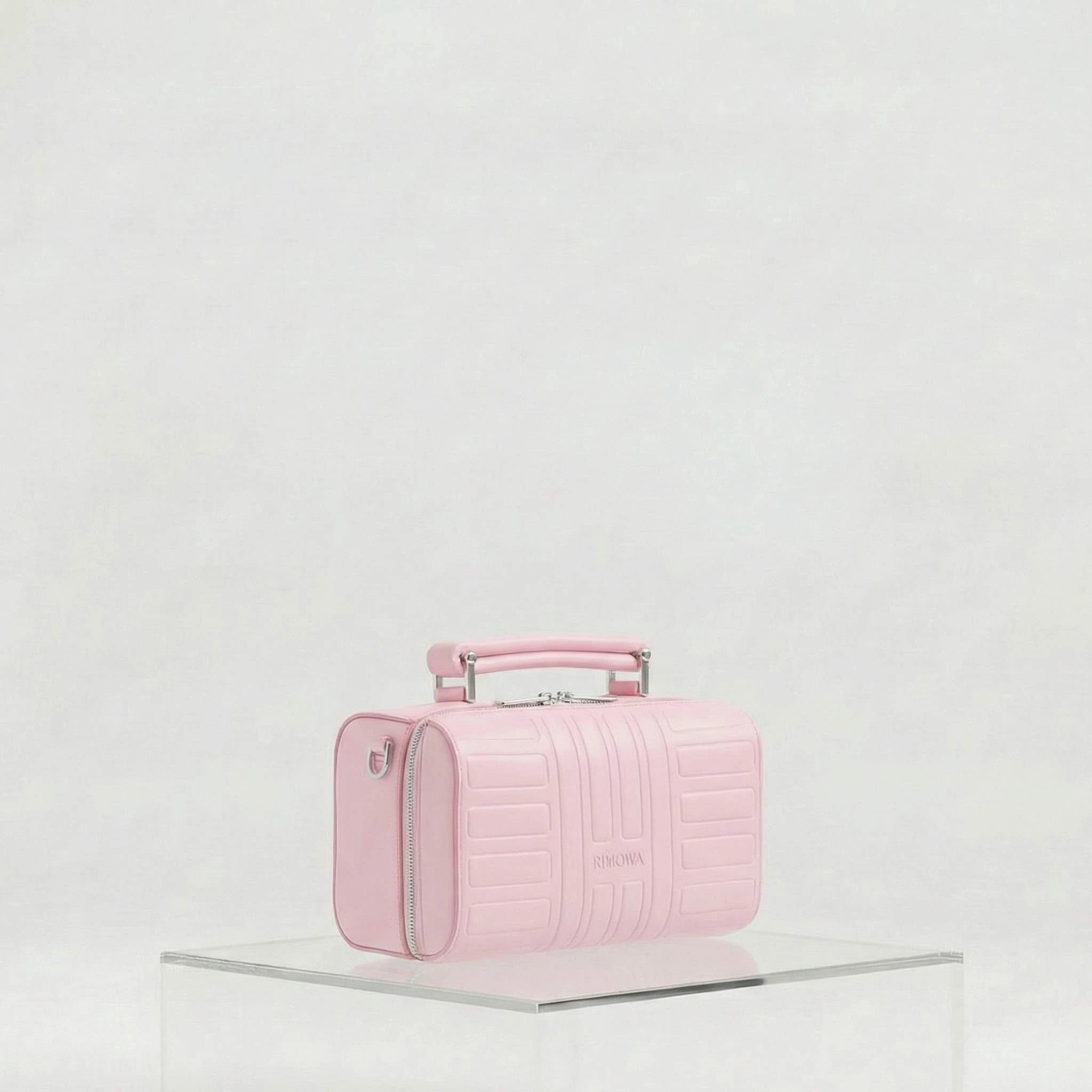 Rimowa Groove Leather Cross Body Bag Small, Pink, Side, Studio