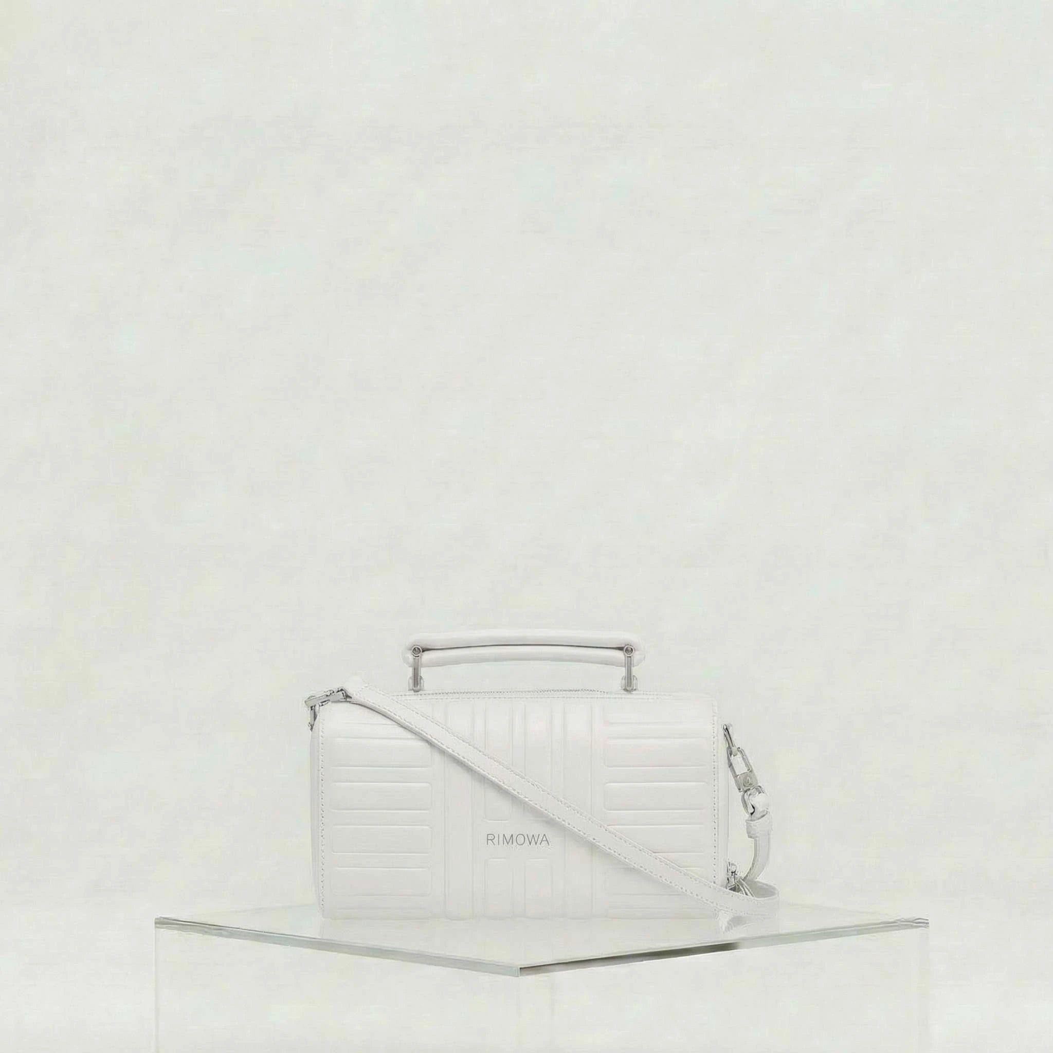 Rimowa Groove Leather Cross Body Bag Small, Silver, Front, Studio