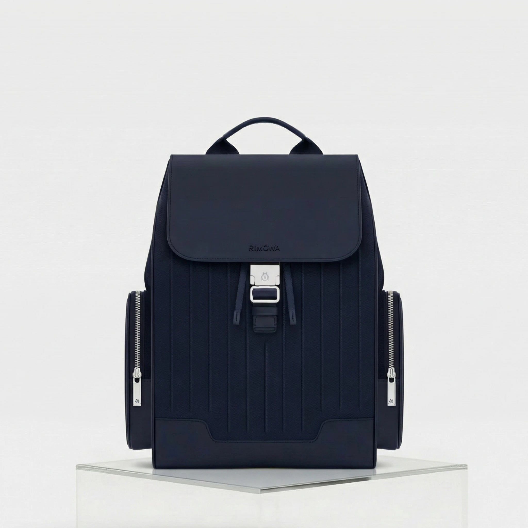 Rimowa Never Still Canvas Flap Backpack Large, Navy Blue, Front