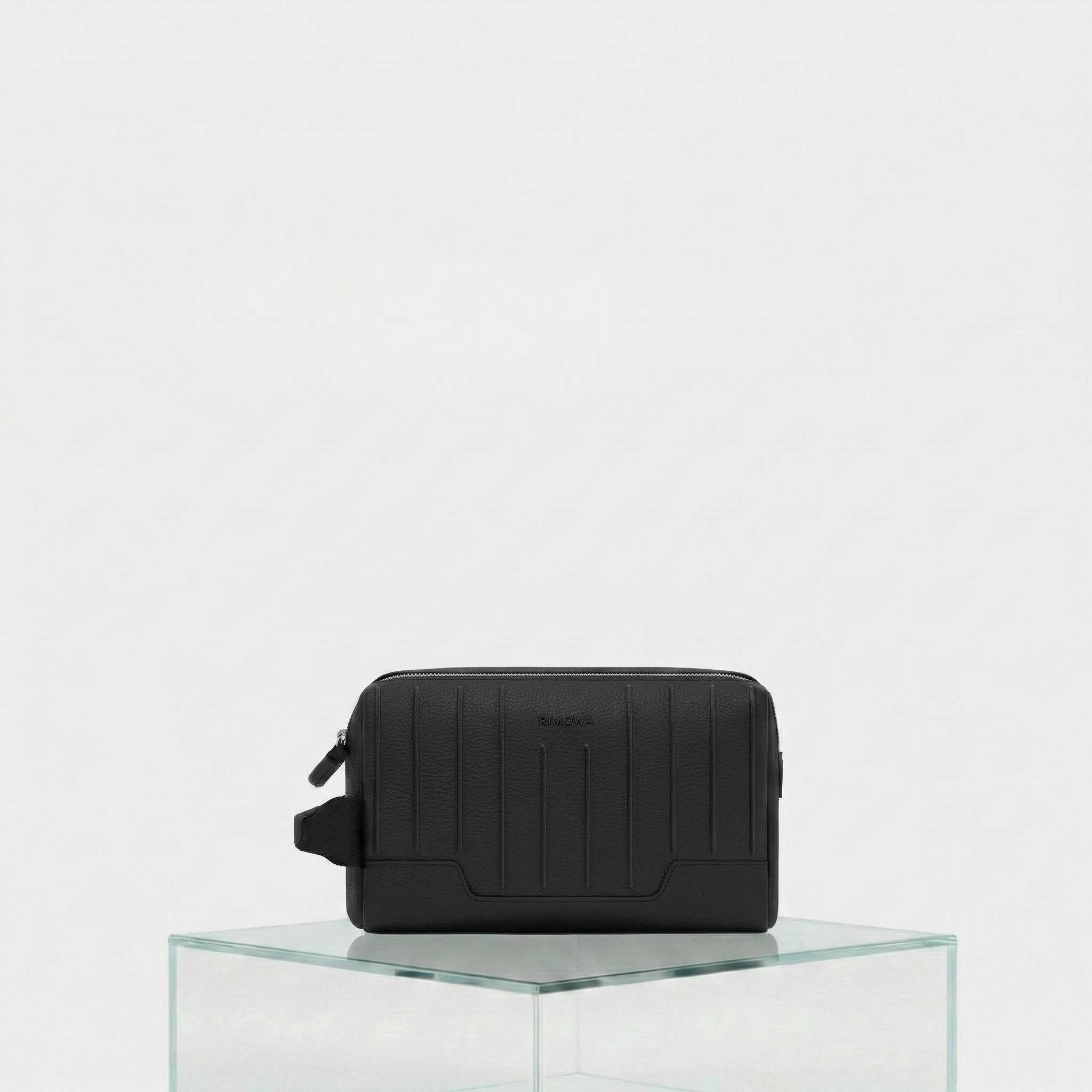 Rimowa Never Still Leather Toiletry Bag, Black, Front