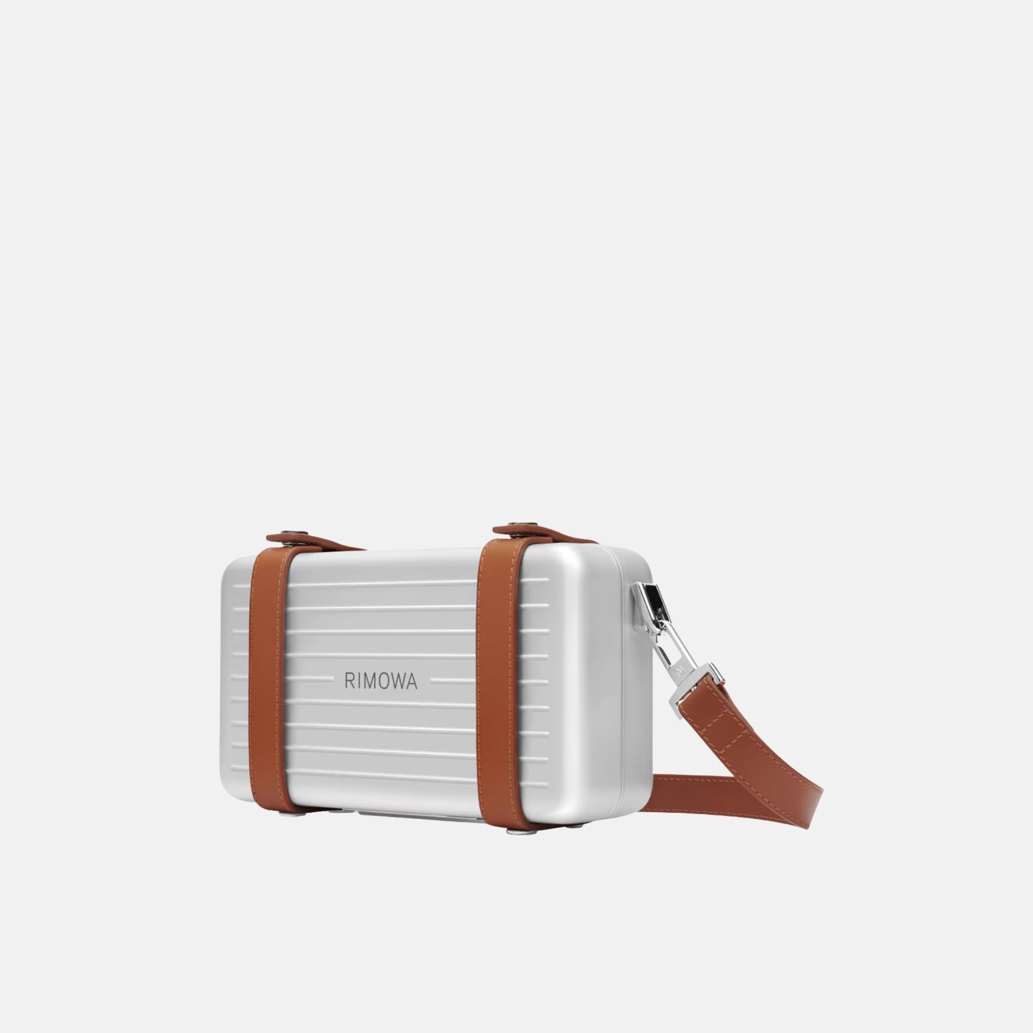 Rimowa Personal Aluminium Cross-Body Bag, Silver, Front
