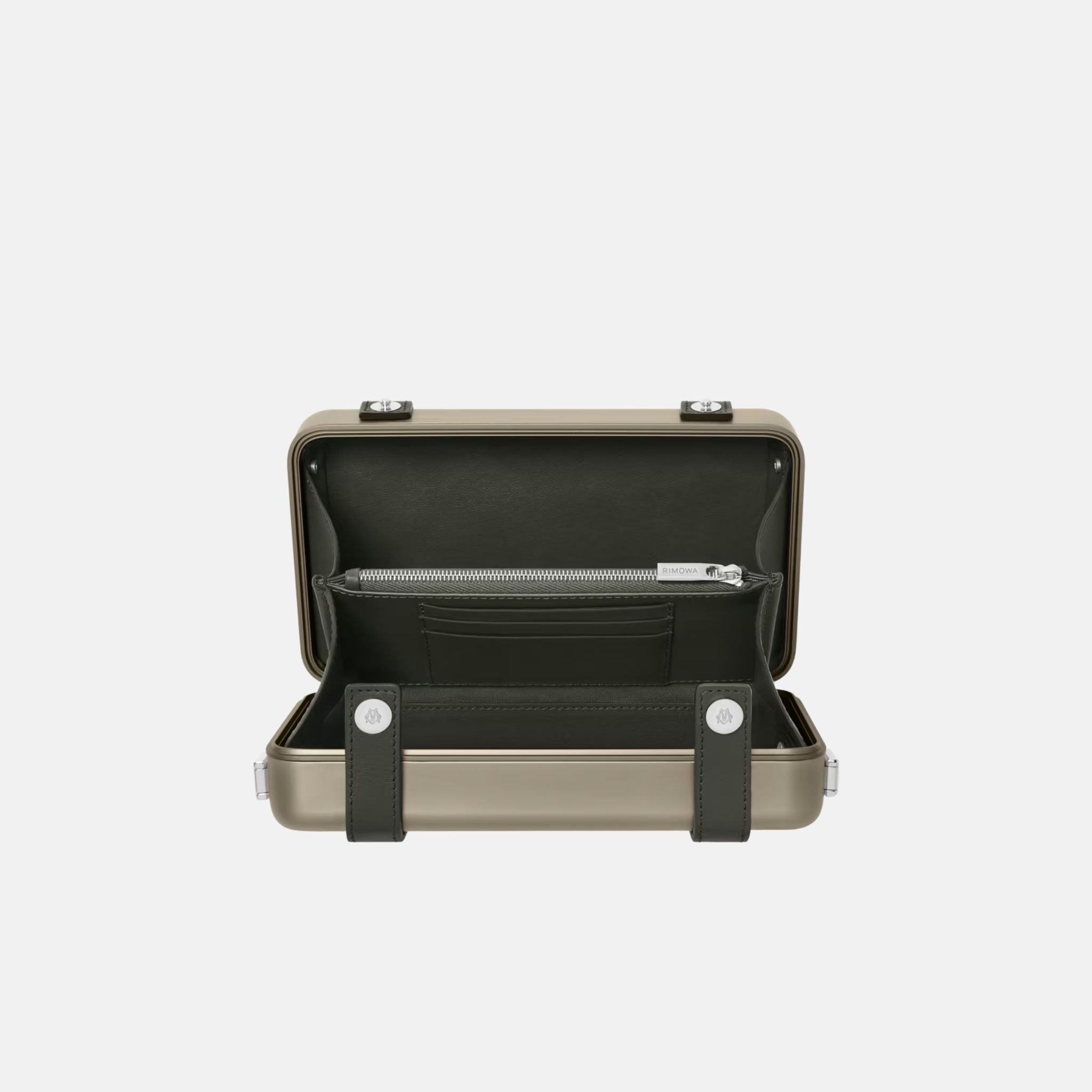 Rimowa Personal Aluminium Cross-Body Bag, Titanium, Inside