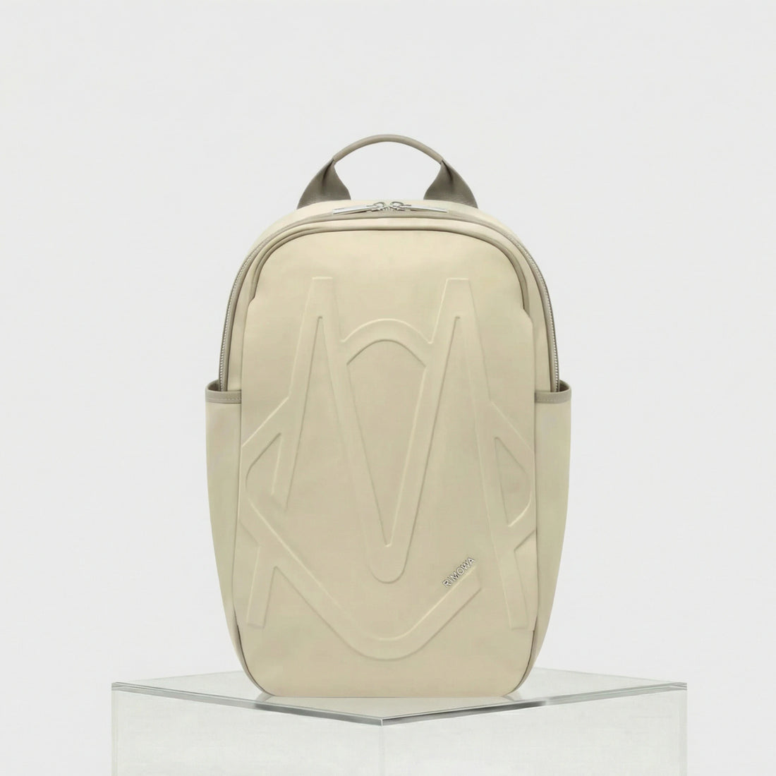 Rimowa Signature Nylon Medium Backpack, Sand Beige, Front View