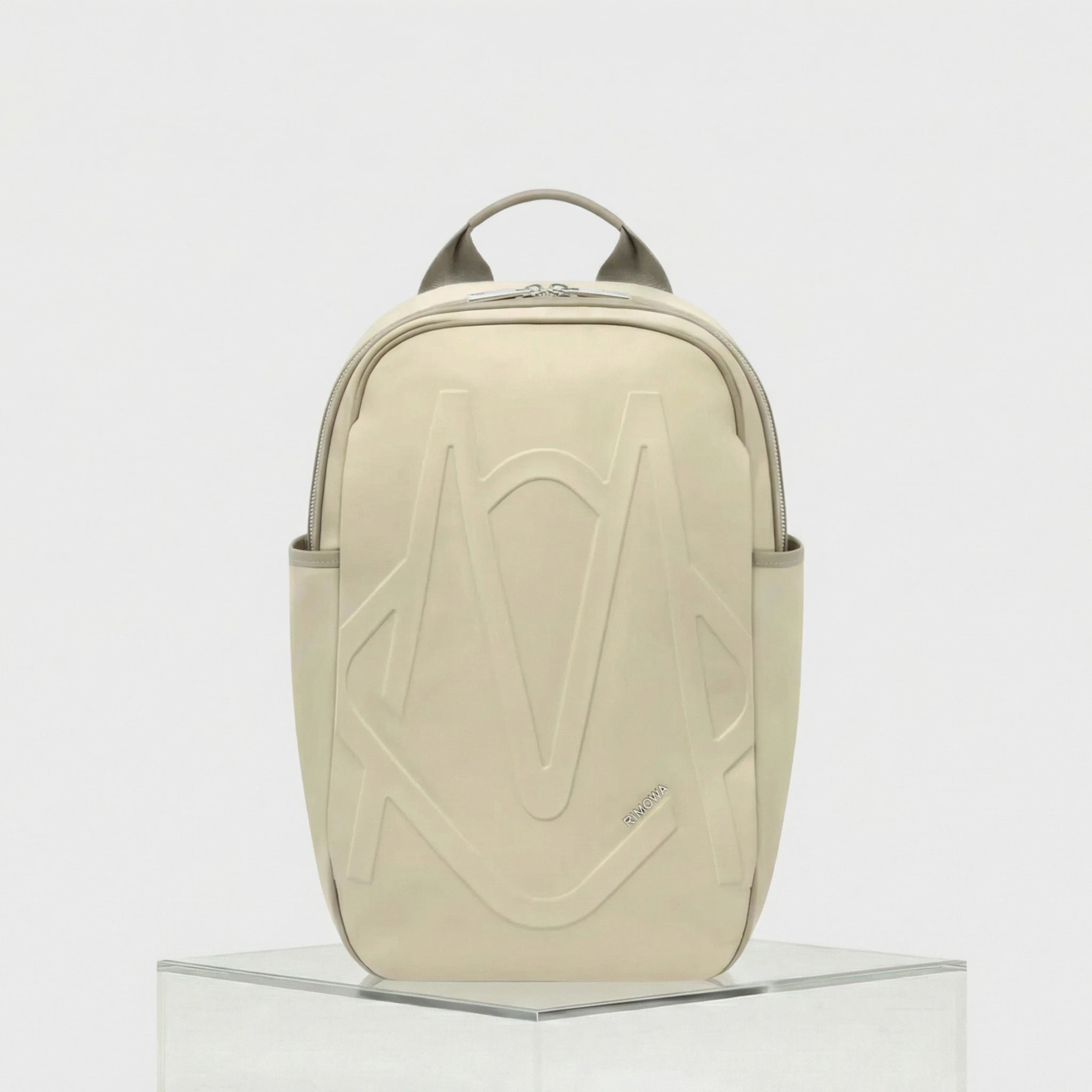 Rimowa Signature Nylon Medium Backpack, Sand Beige, Front View