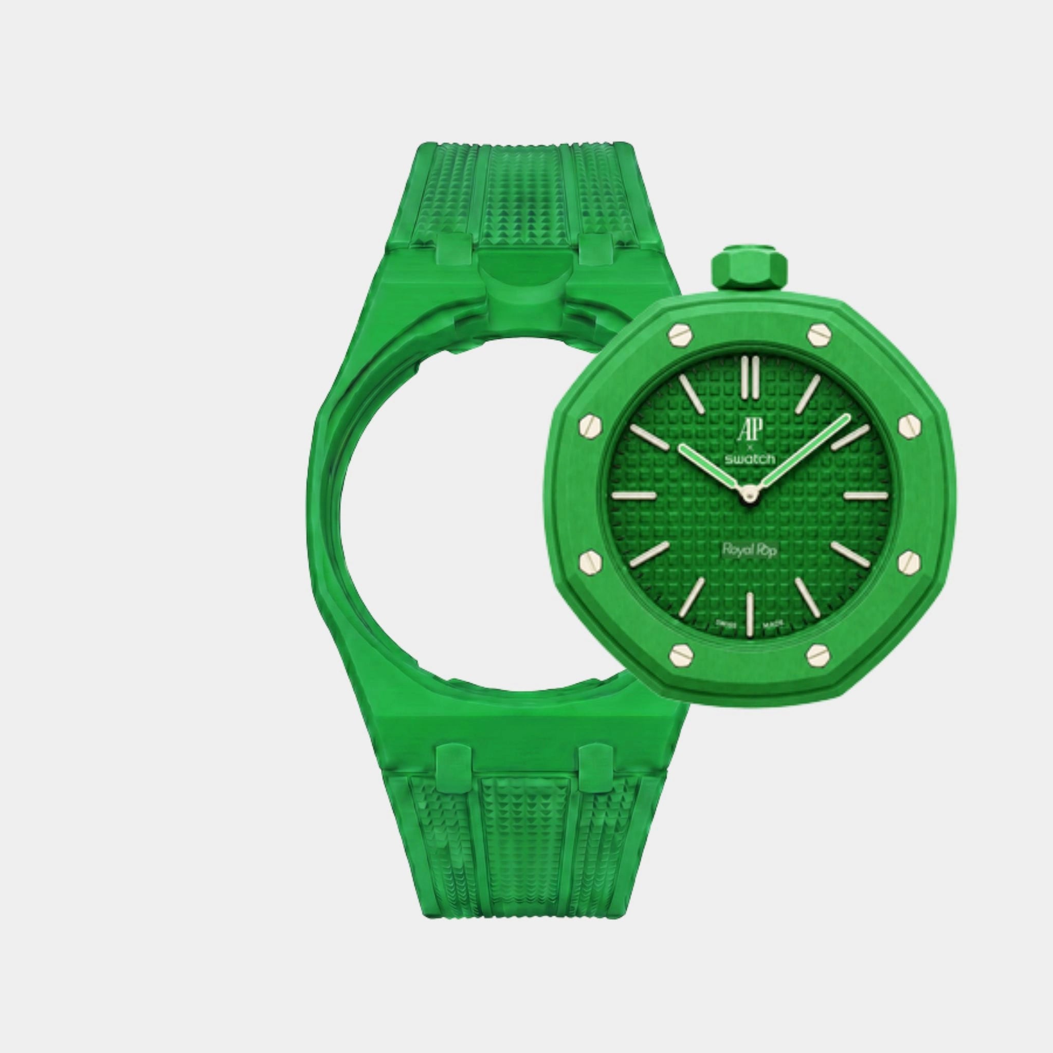 Royal Pop Bracelet, Green, Rubber, Dial