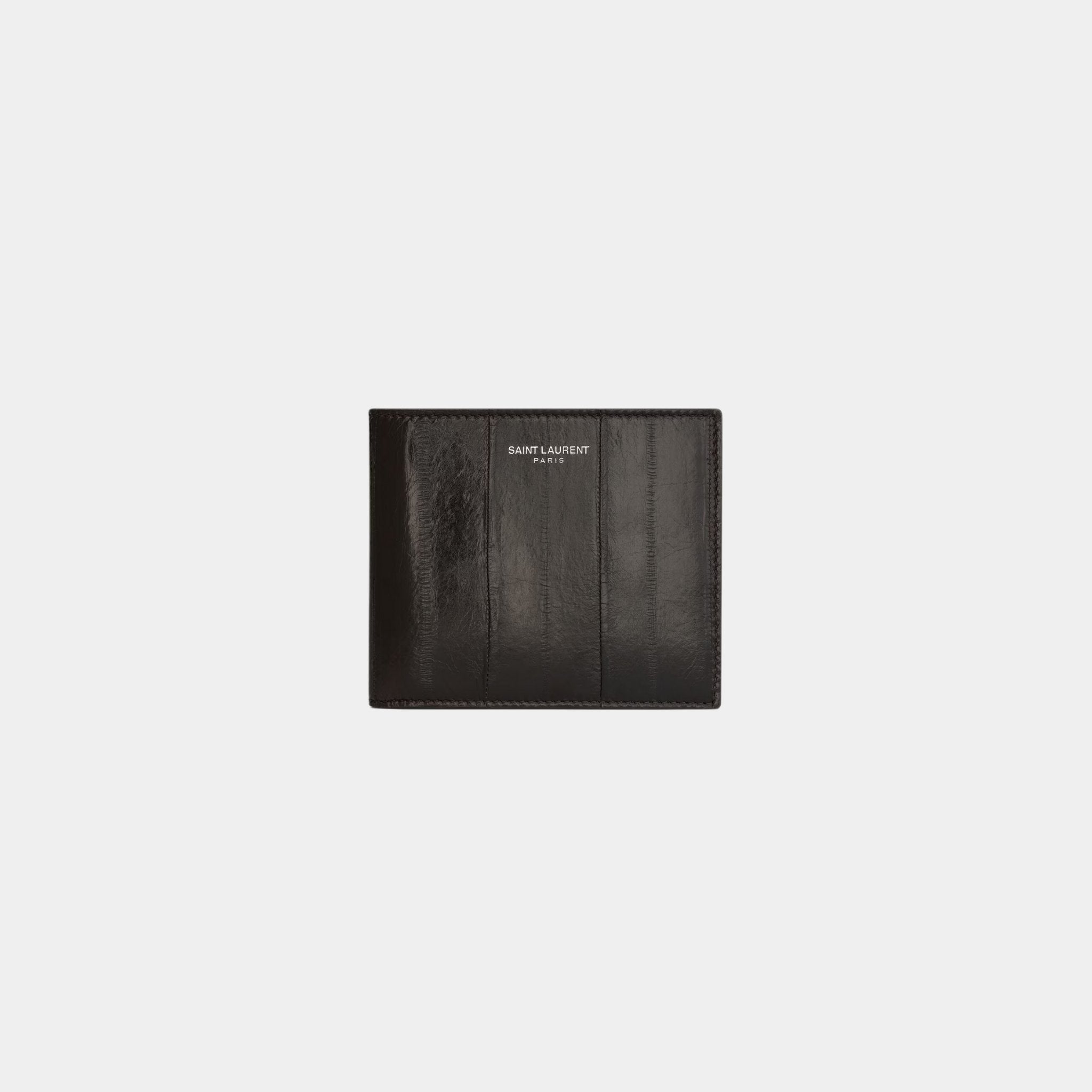 Saint Laurent Paris East/West Wallet In Burnt Brown Eel, Front