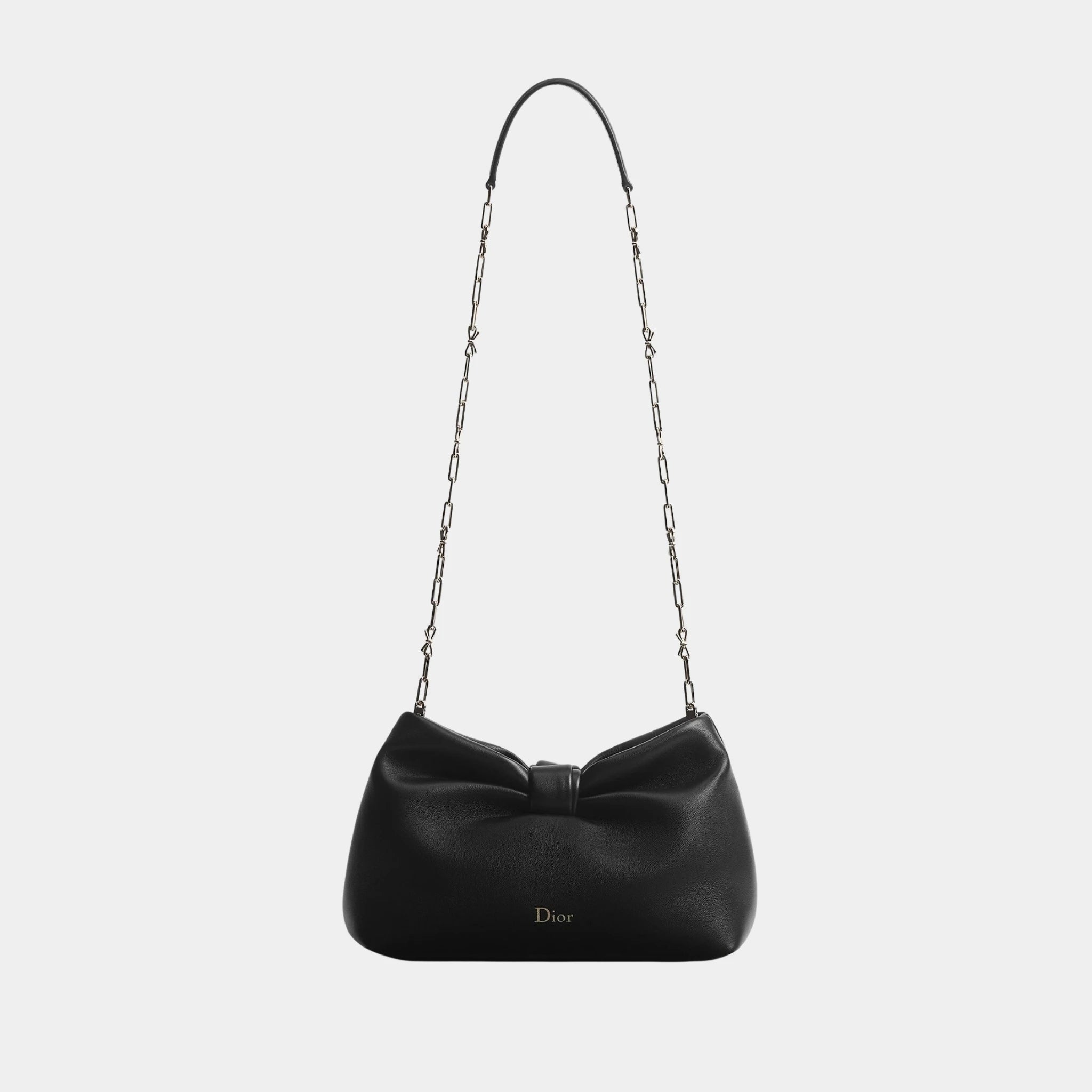 Small Dior Bow Bag in Lambskin, Black