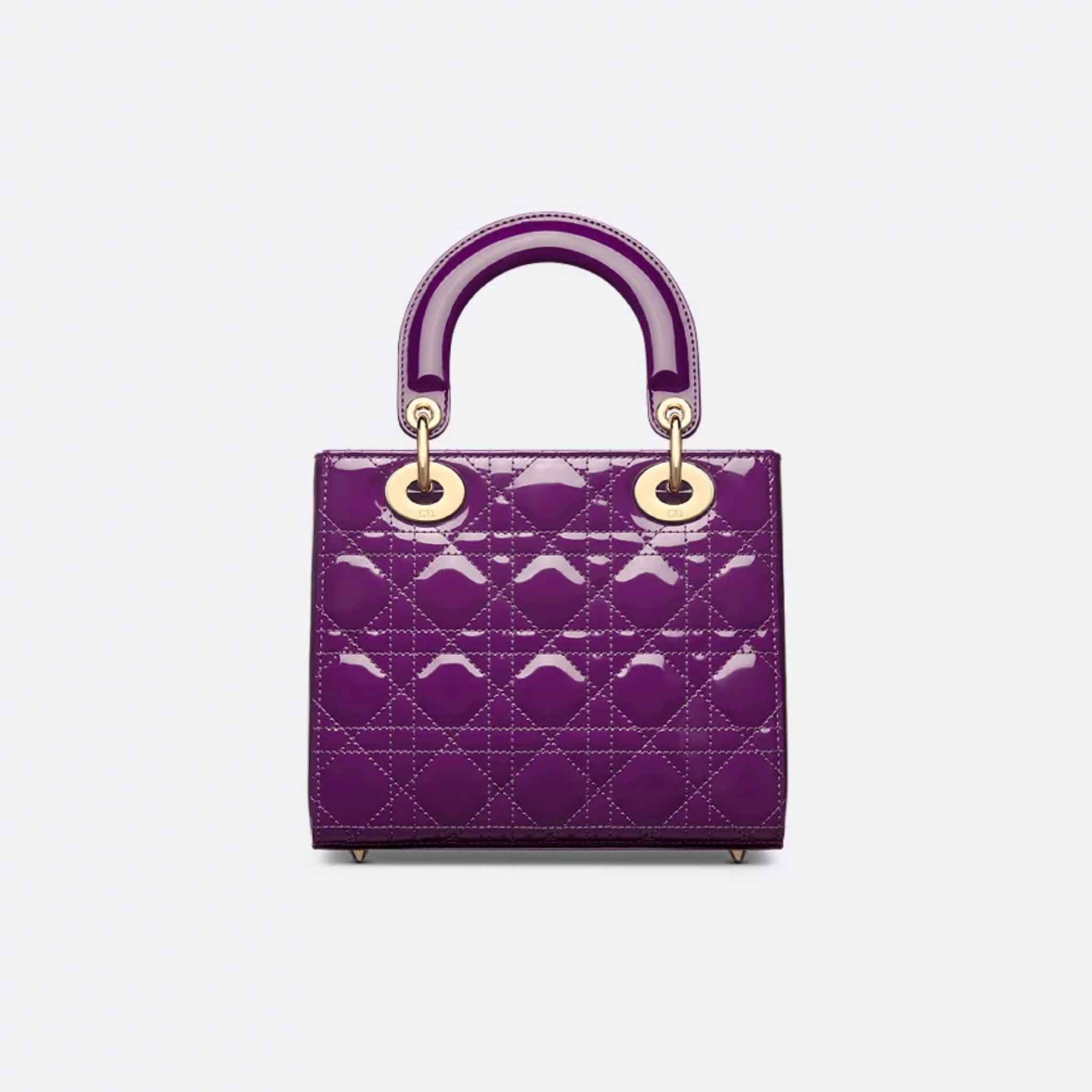 Small Lady Dior My ABCDior Bag Royal Purple Patent Cannage Calfskin, Back