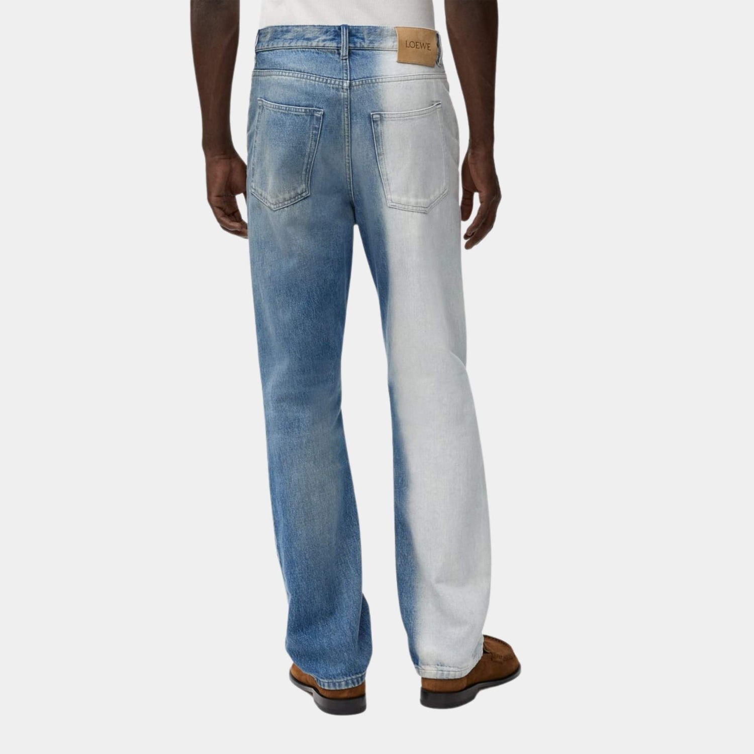Loewe Straight Leg Jeans in Washed Denim, Back