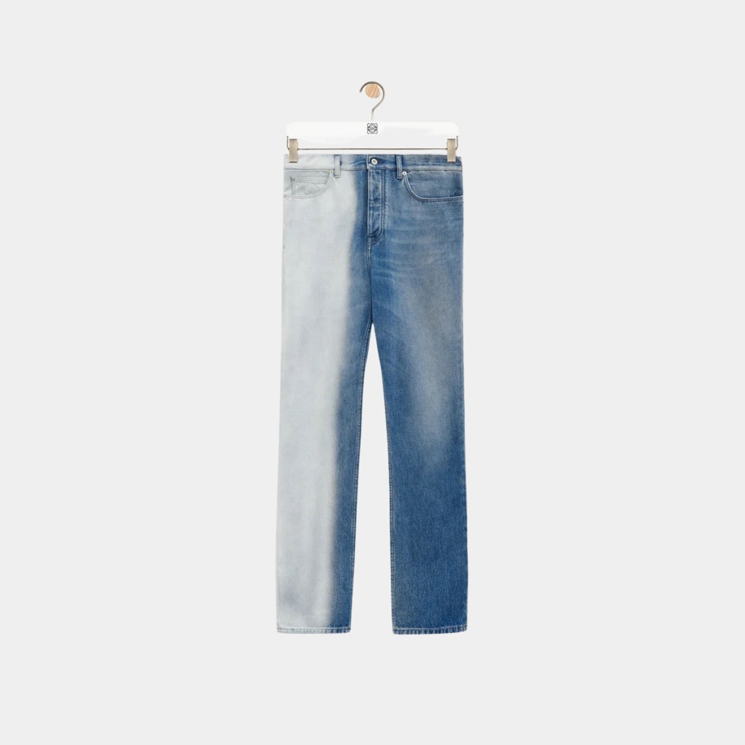 Loewe Straight Leg Jeans in Washed Denim, Front
