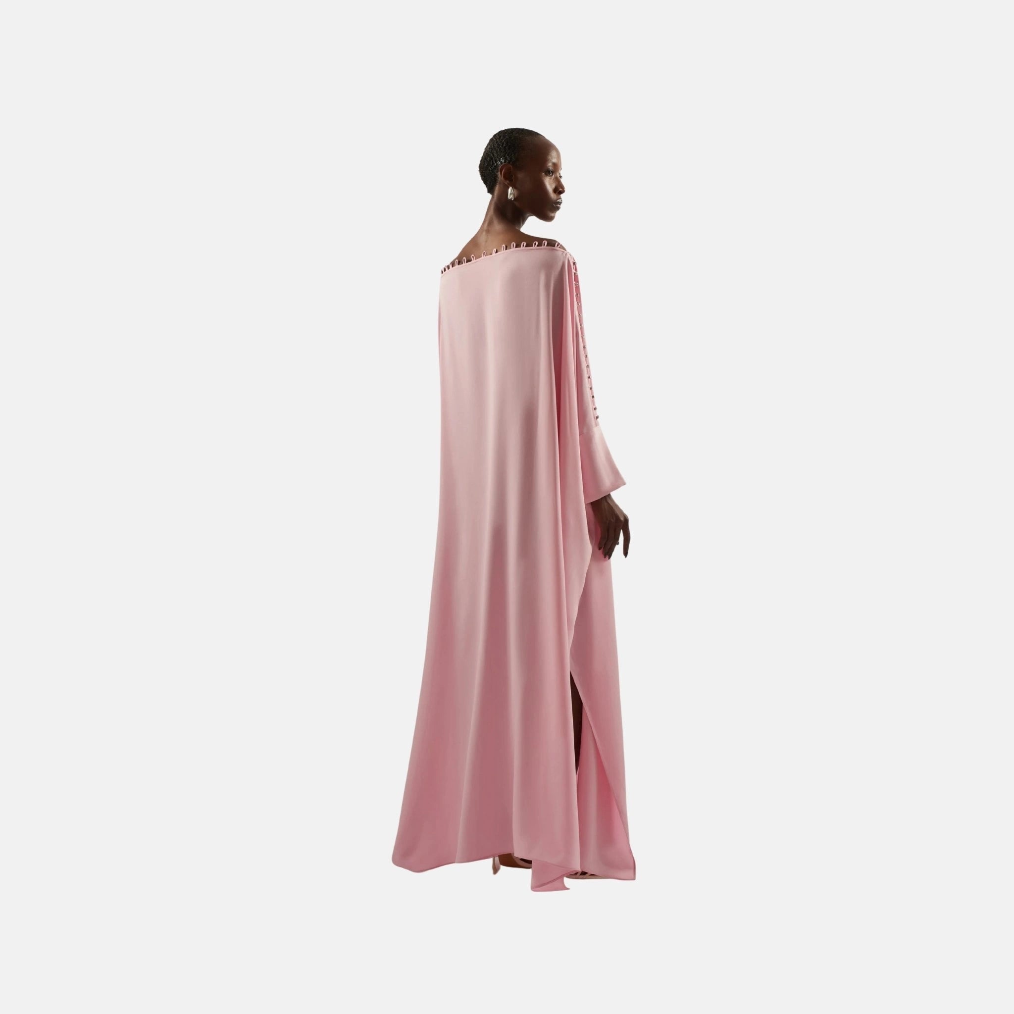 Taller Marmo Mila Crystal Kaftan in Baby Pink, Back