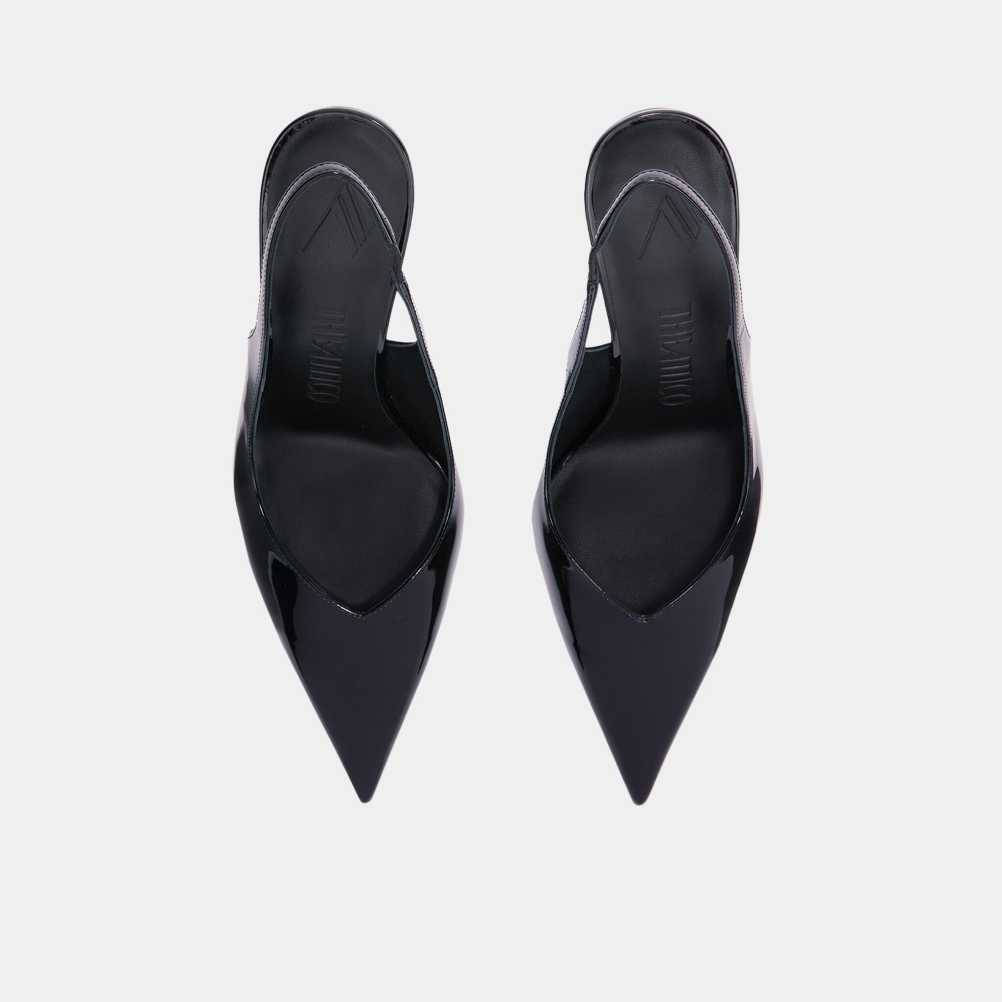 The Attico Cheope Black Patent Leather Slingback, Top