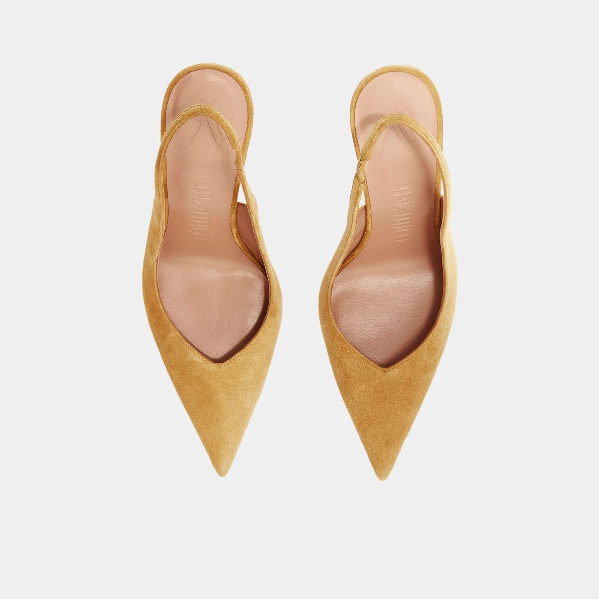 The Attico Cheope Mustard and Nichel Suede Slingback, Top
