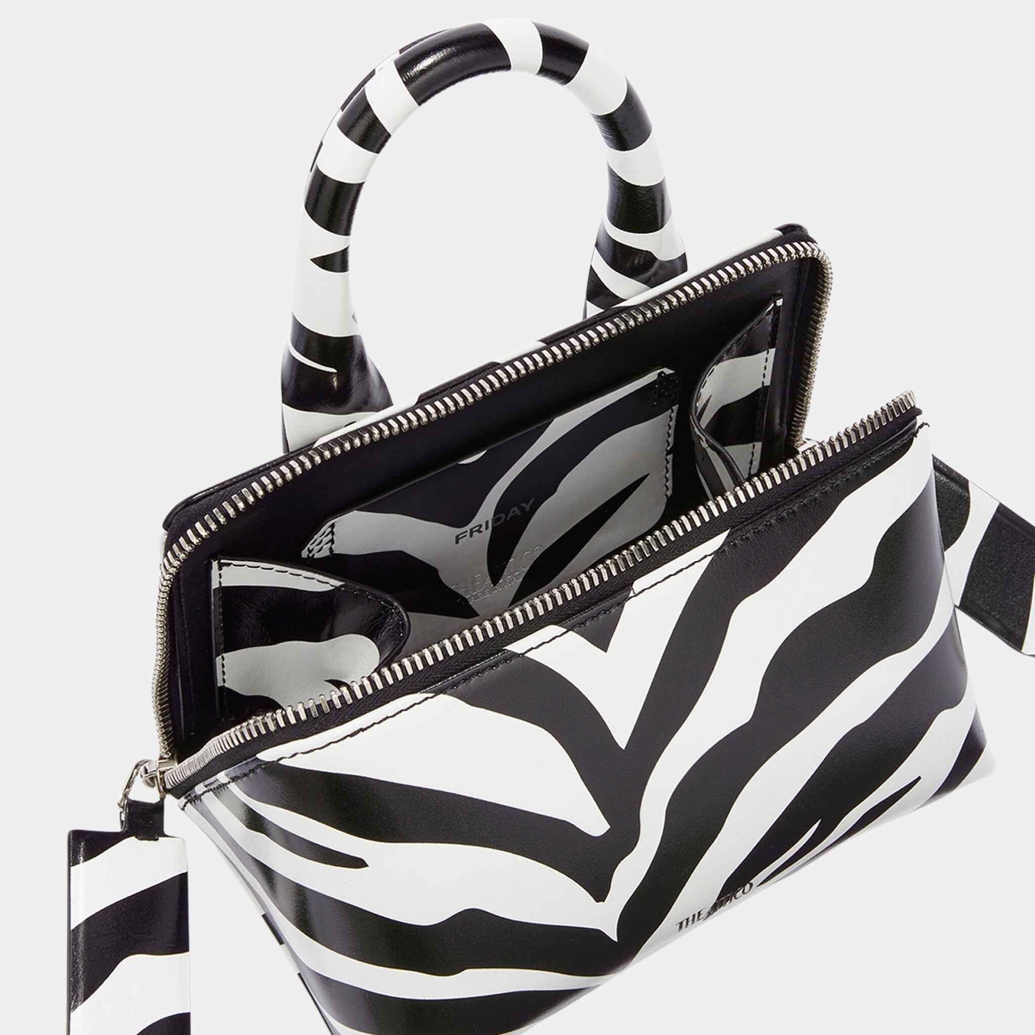 The Attico Friday White and Black Mini Bag, Inside