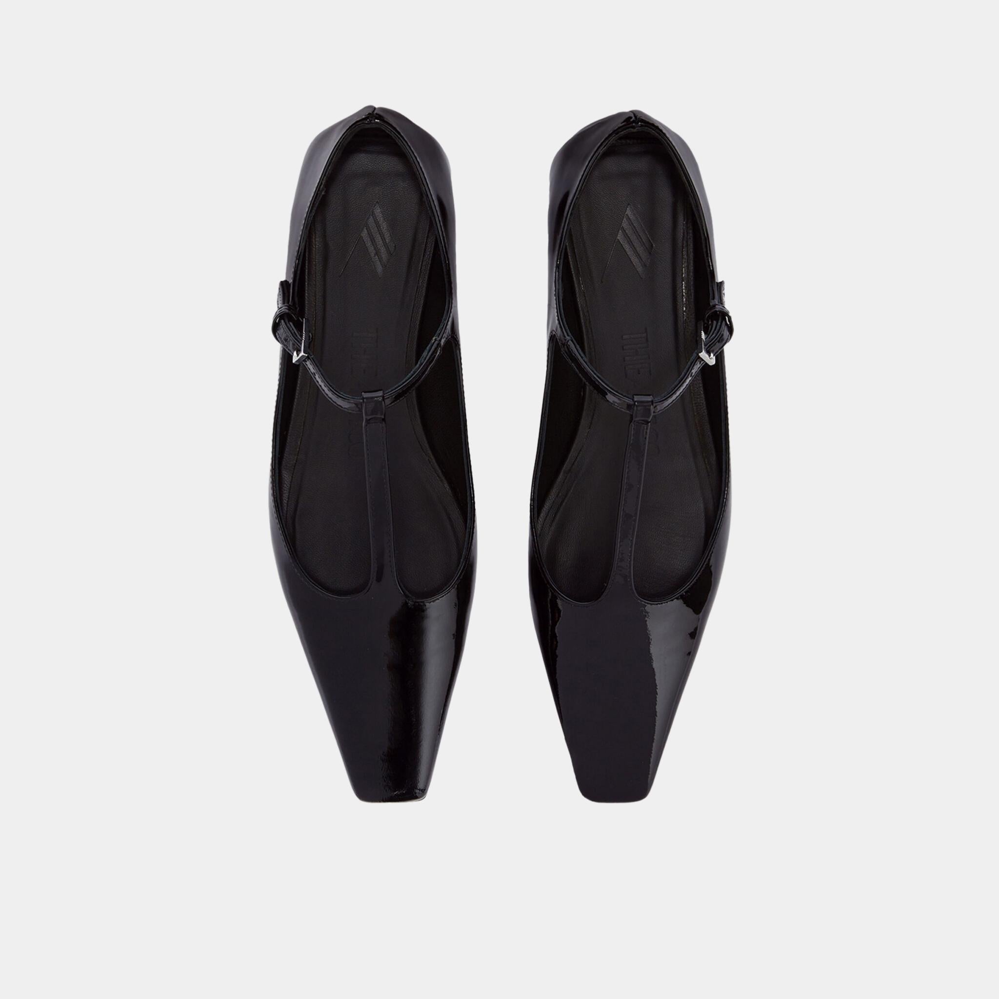 The Attico Juno Black Patent Leather Ballerina, Top
