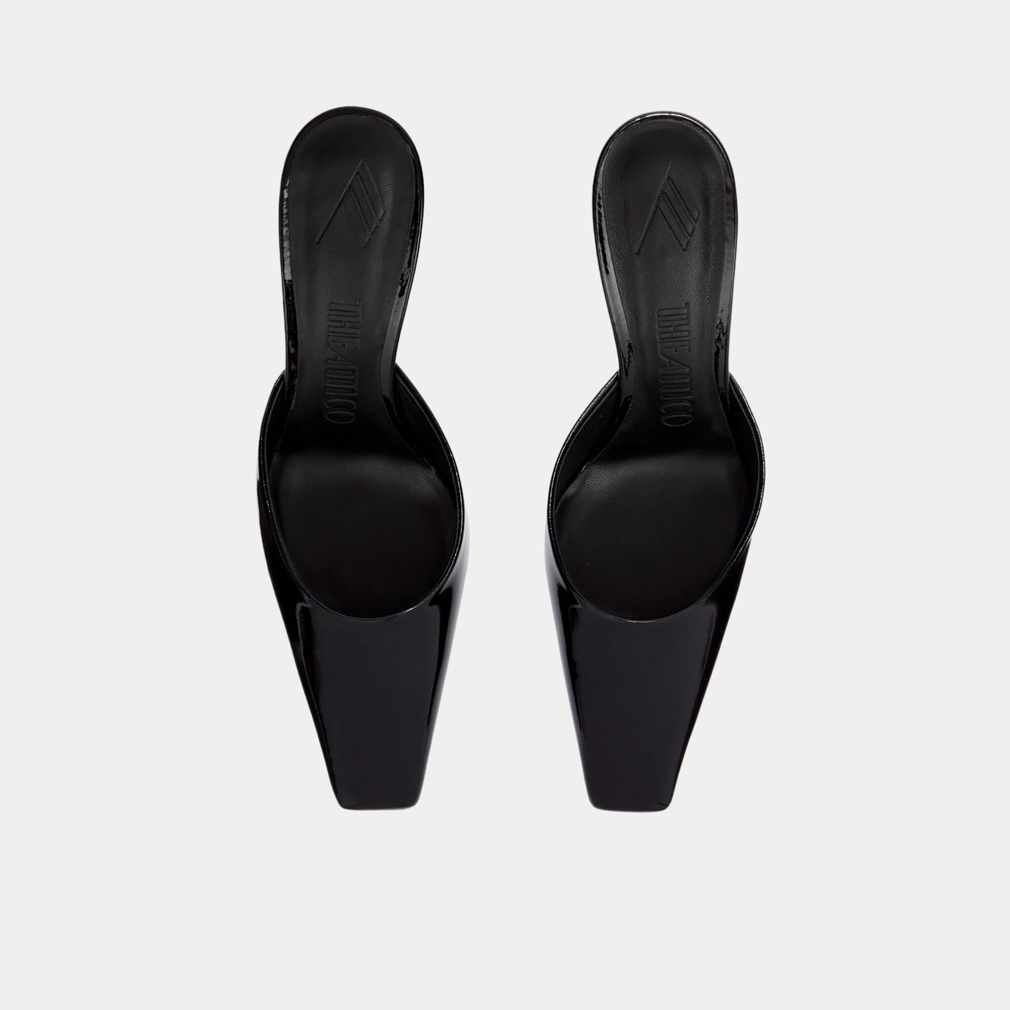 The Attico Juno Black Synthetic Patent Leather Mule, Top
