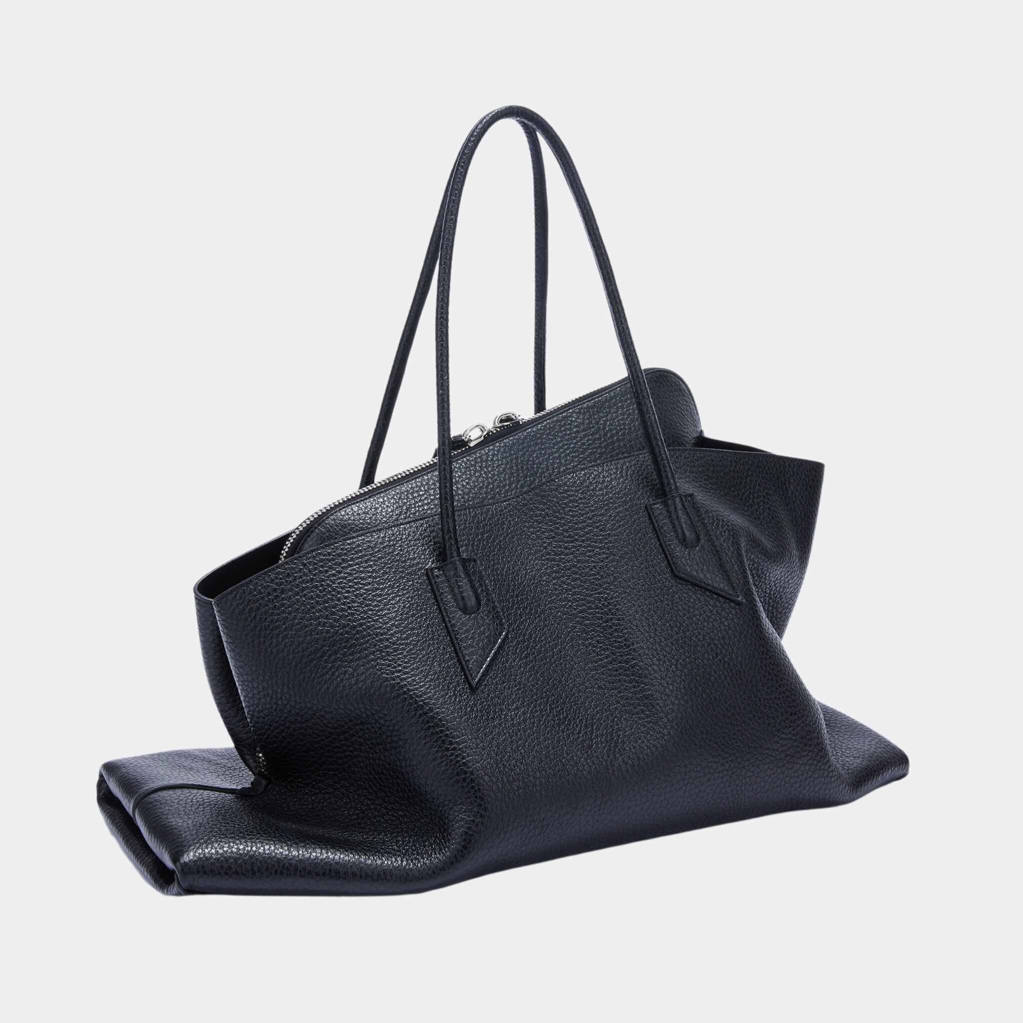 The Attico La Passeggiata Large Black Top Handle, Side