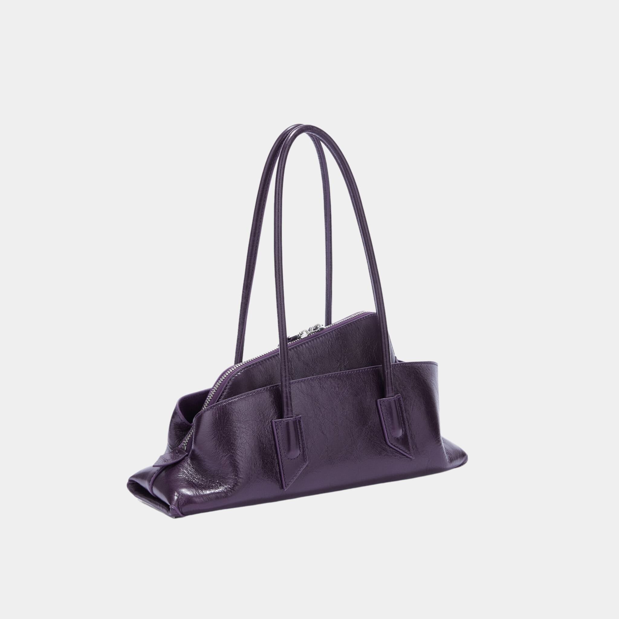 The Attico La Passeggiata Small Dark Violet Top Handle, Side