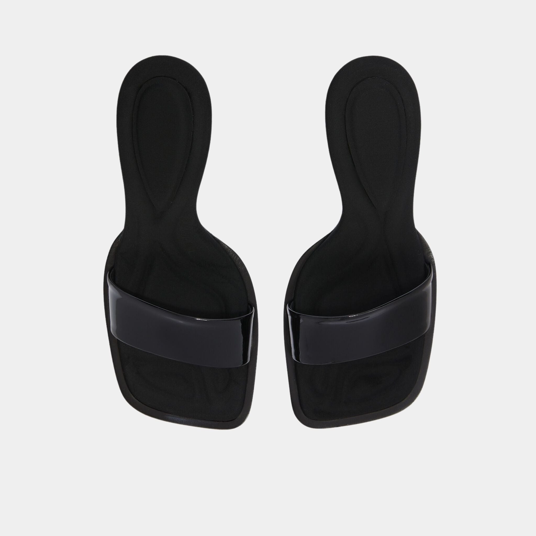 The Attico Mia Black Patent Leather and Neoprene Mule, Top