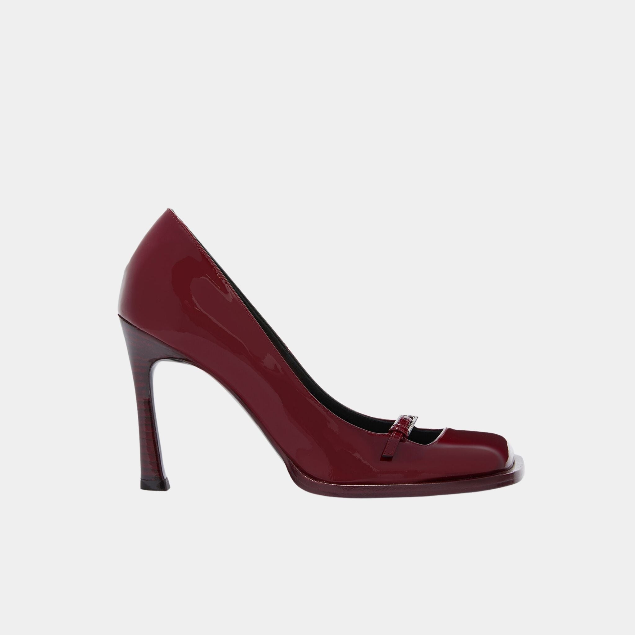 The Attico Mia Burgundy Patent Leather Pump, Side
