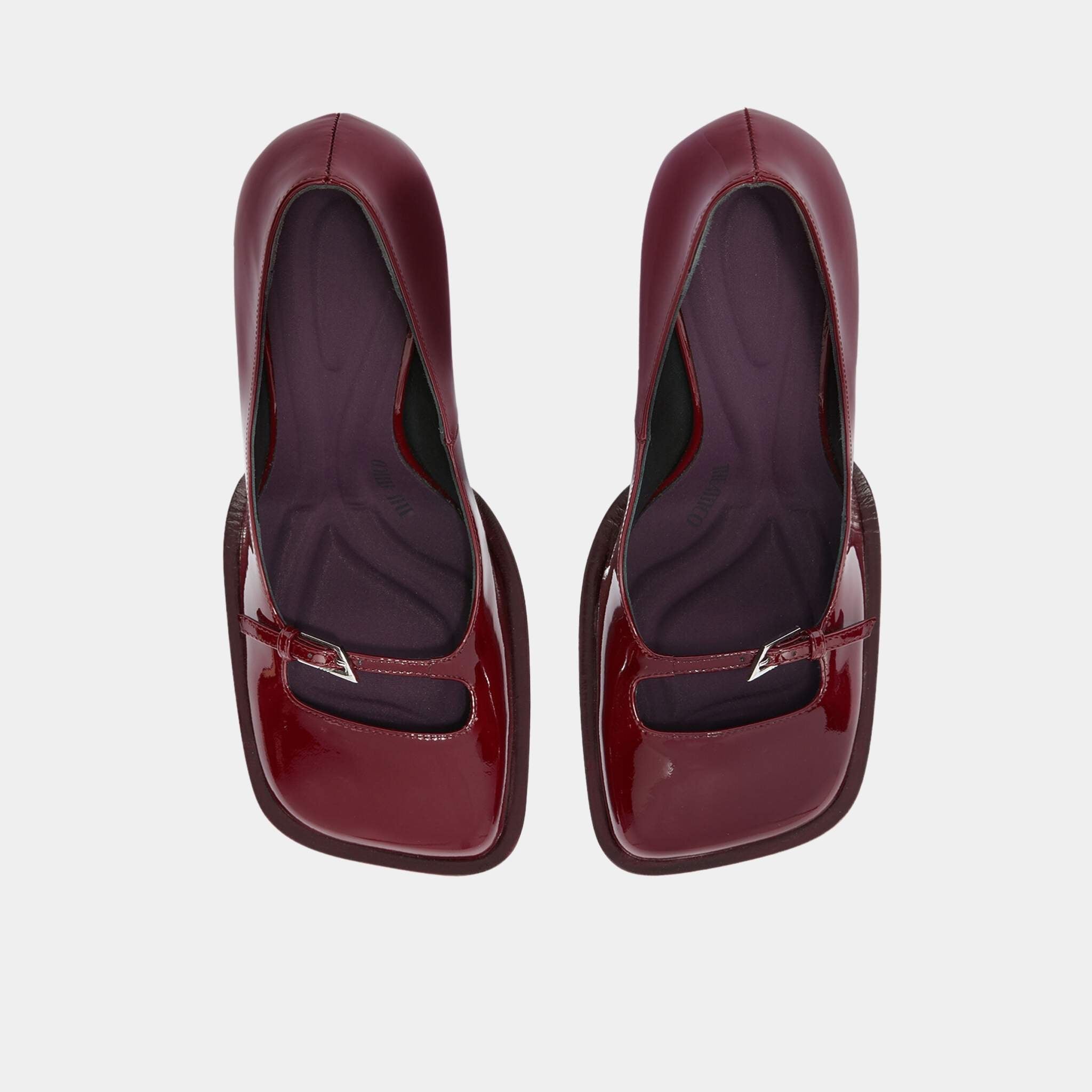 The Attico Mia Burgundy Patent Leather Pump, Top