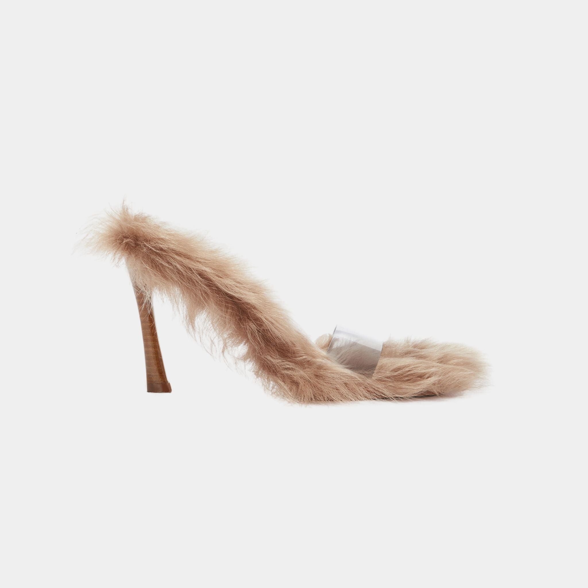 The Attico Mia Camel Lambskin and PVC Mule, Side
