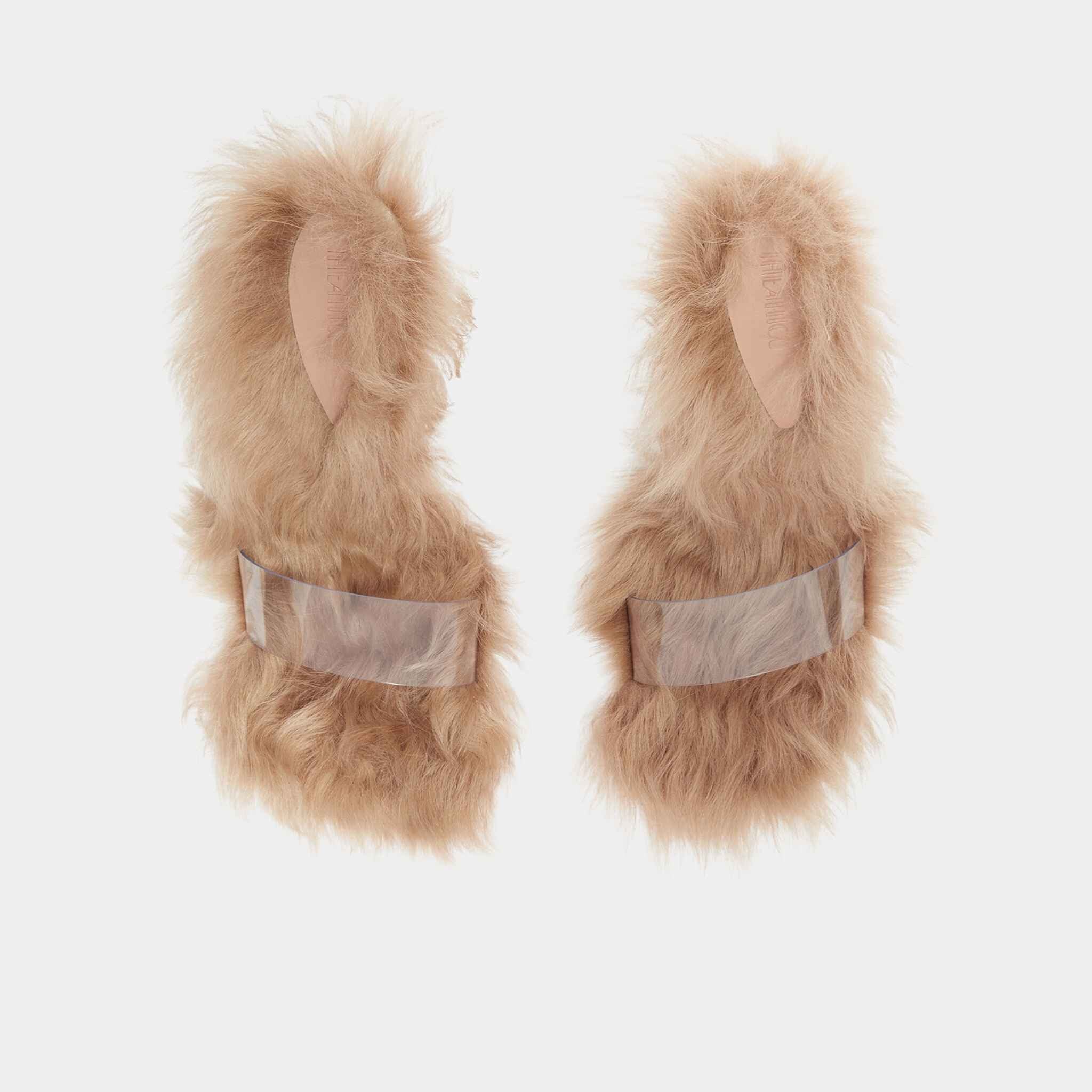The Attico Mia Camel Lambskin and PVC Mule, Top