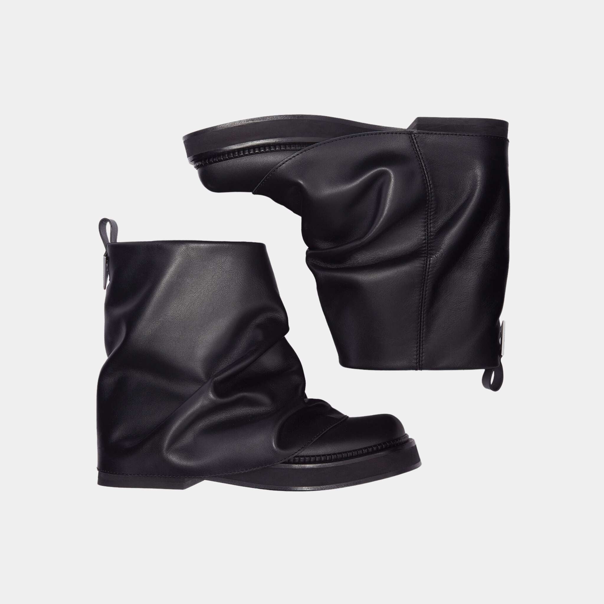 The Attico Mini Robin Black Calf Leather Combat Boot, Pair