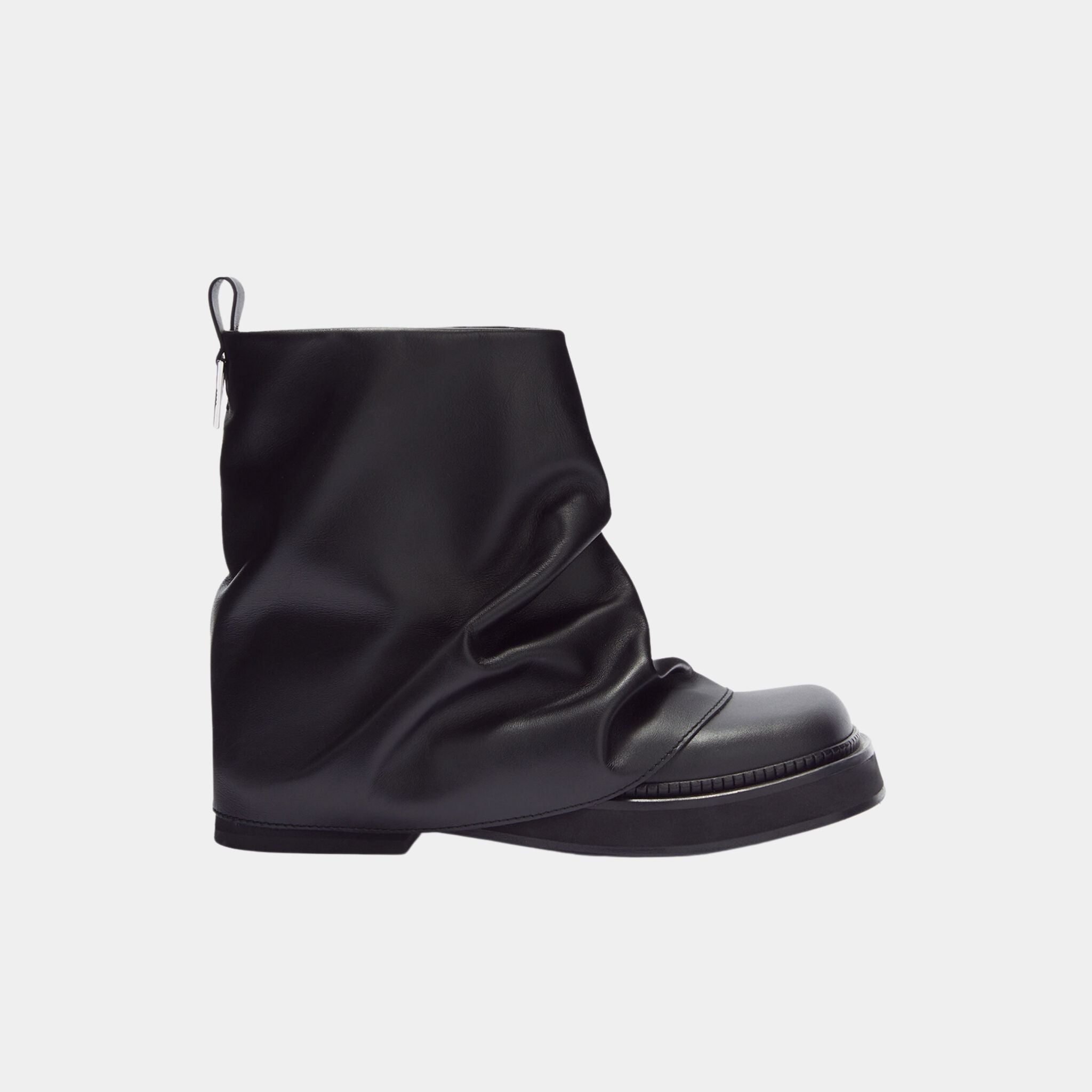 The Attico Mini Robin Black Calf Leather Combat Boot, Side