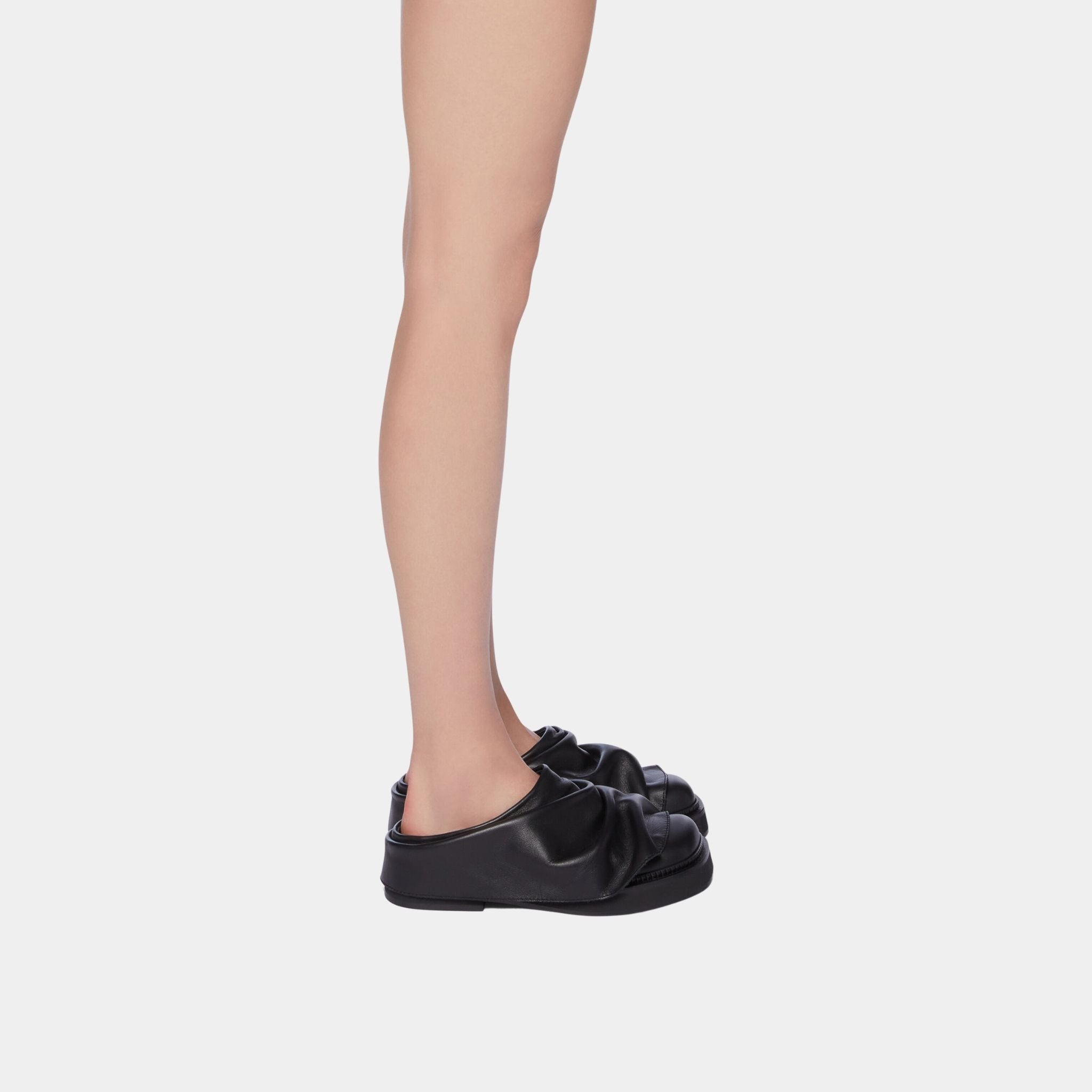 The Attico Mini Robin Black Calf Leather Sabot, Model, Side