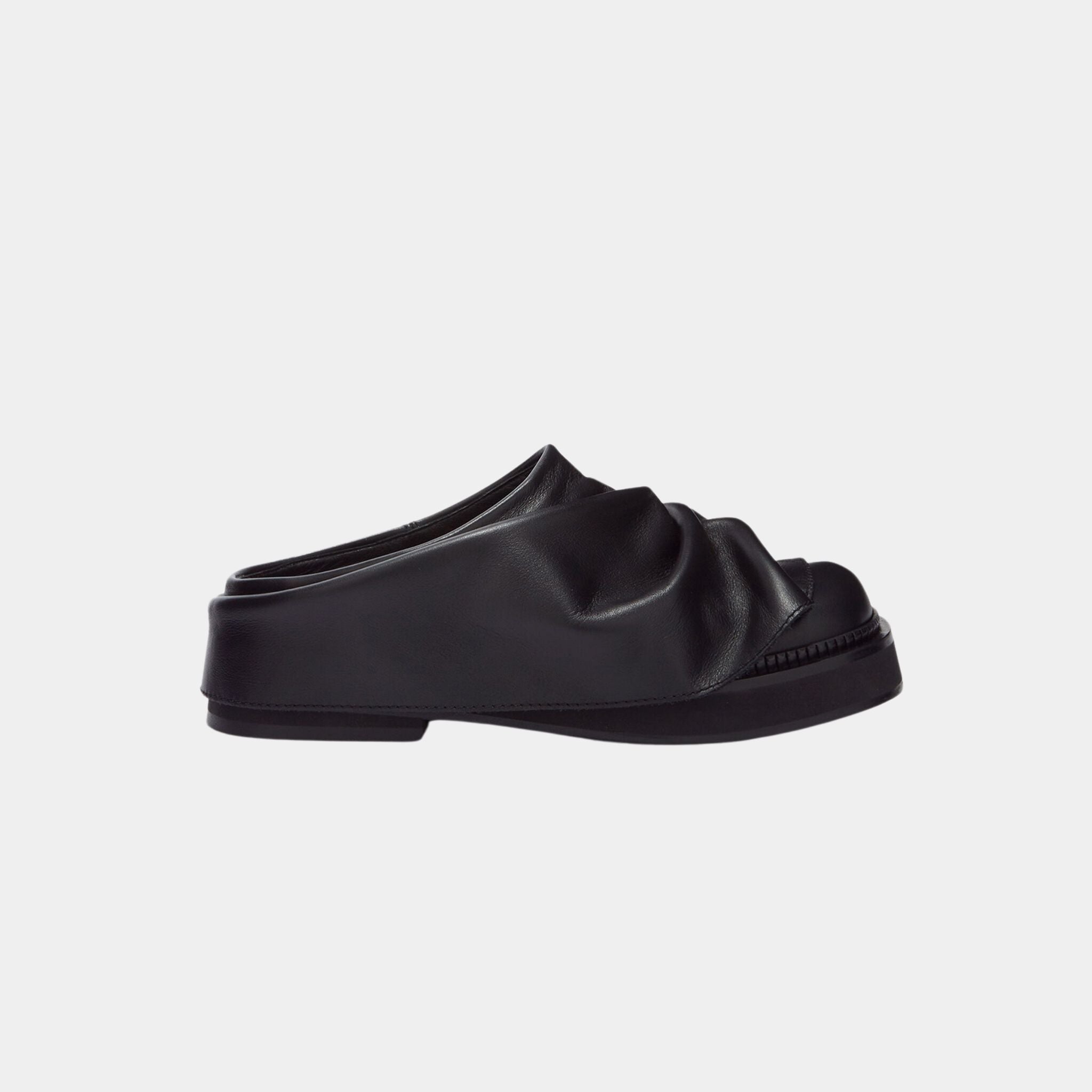 The Attico Mini Robin Black Calf Leather Sabot, Side