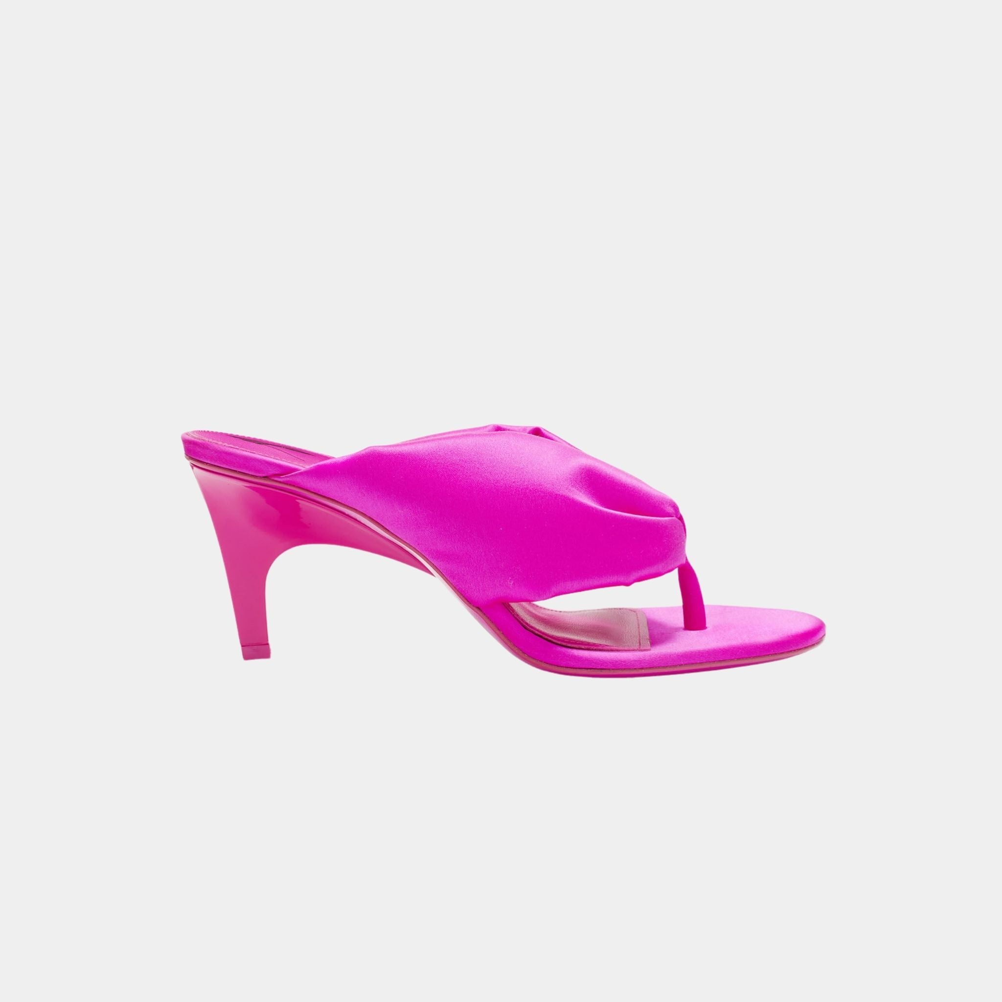 The Attico Rem Fuchsia Satin Thong Sandal, Side
