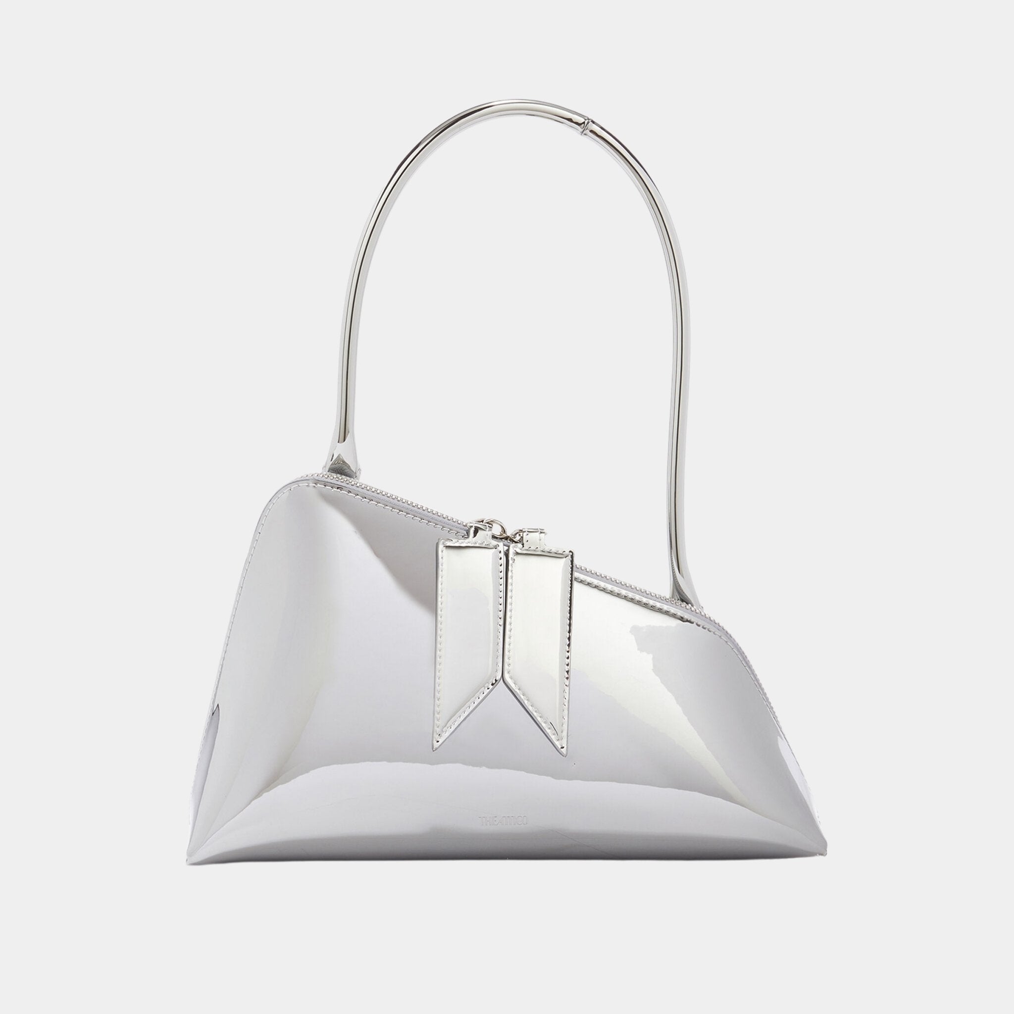 The Attico Sunrise Silver Shoulder Bag, Front