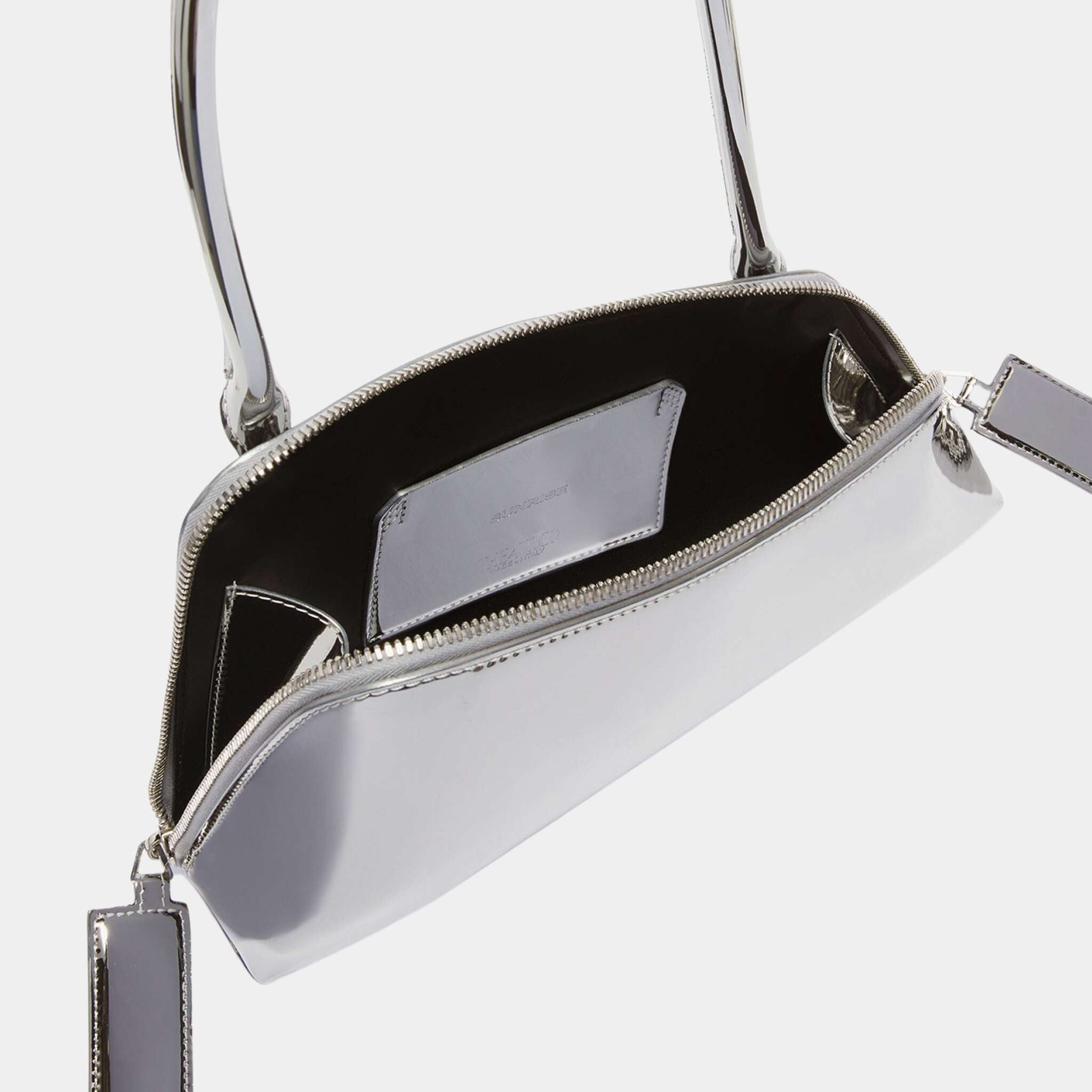 The Attico Sunrise Silver Shoulder Bag, Inside