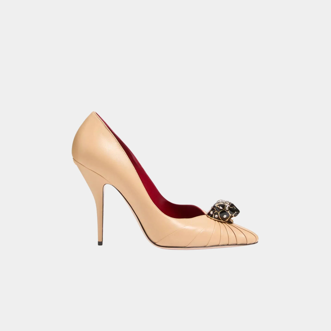 Valentino Panthea Goatskin Pumps, 105mm, Desert Beige, Side