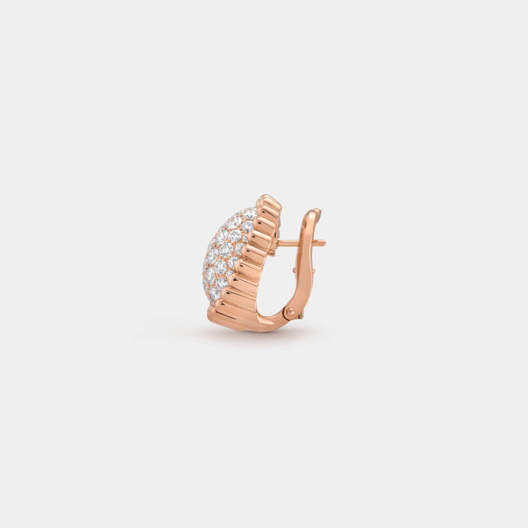 Van Cleef & Arpels Perlée Diamonds Pavé Earrings Rose Gold Diamond, Side