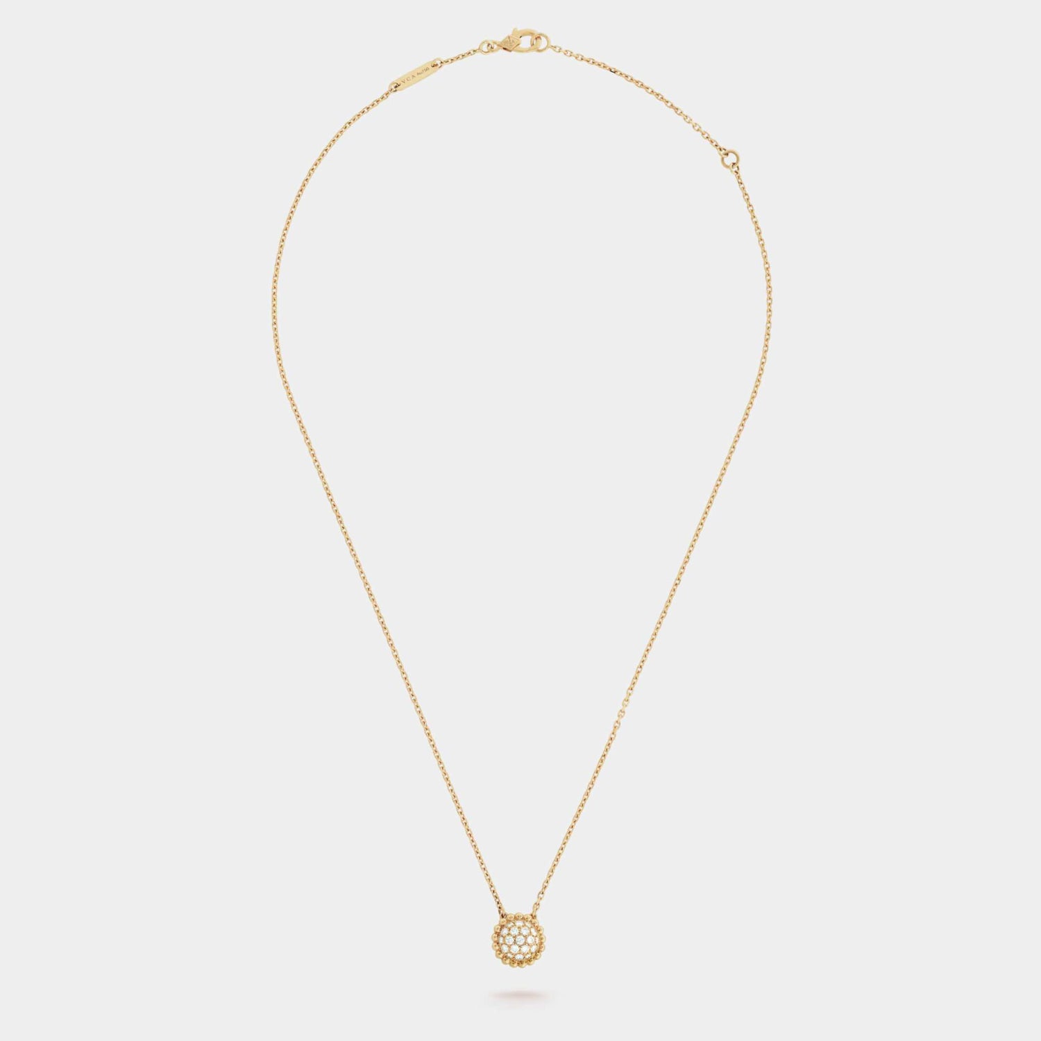 Van Cleef & Arpels Perlée Diamonds Pendant Yellow Gold Diamond, Far view