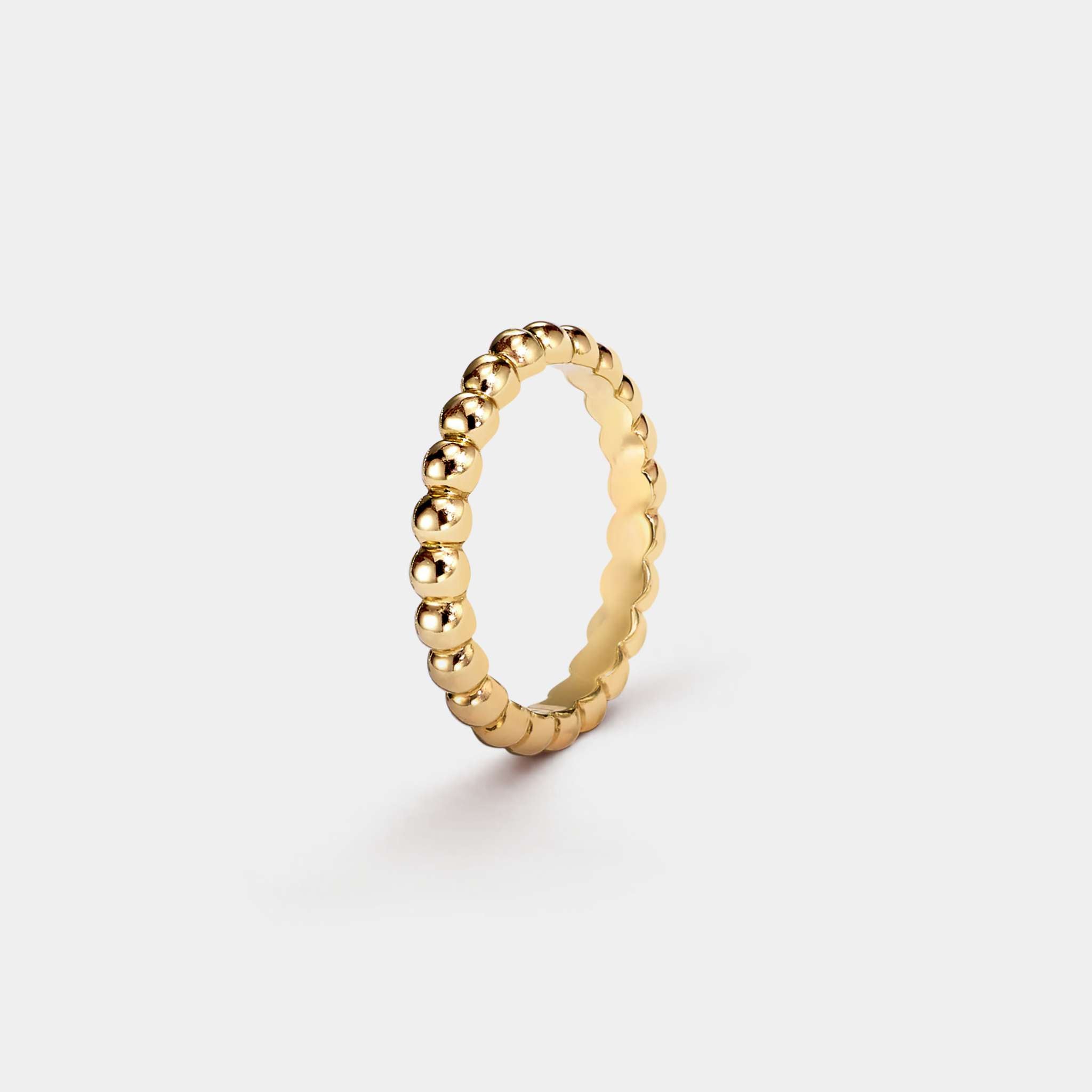 Van Cleef & Arpels Perlée Pearls Of Gold Ring Medium Model Yellow Gold, Front