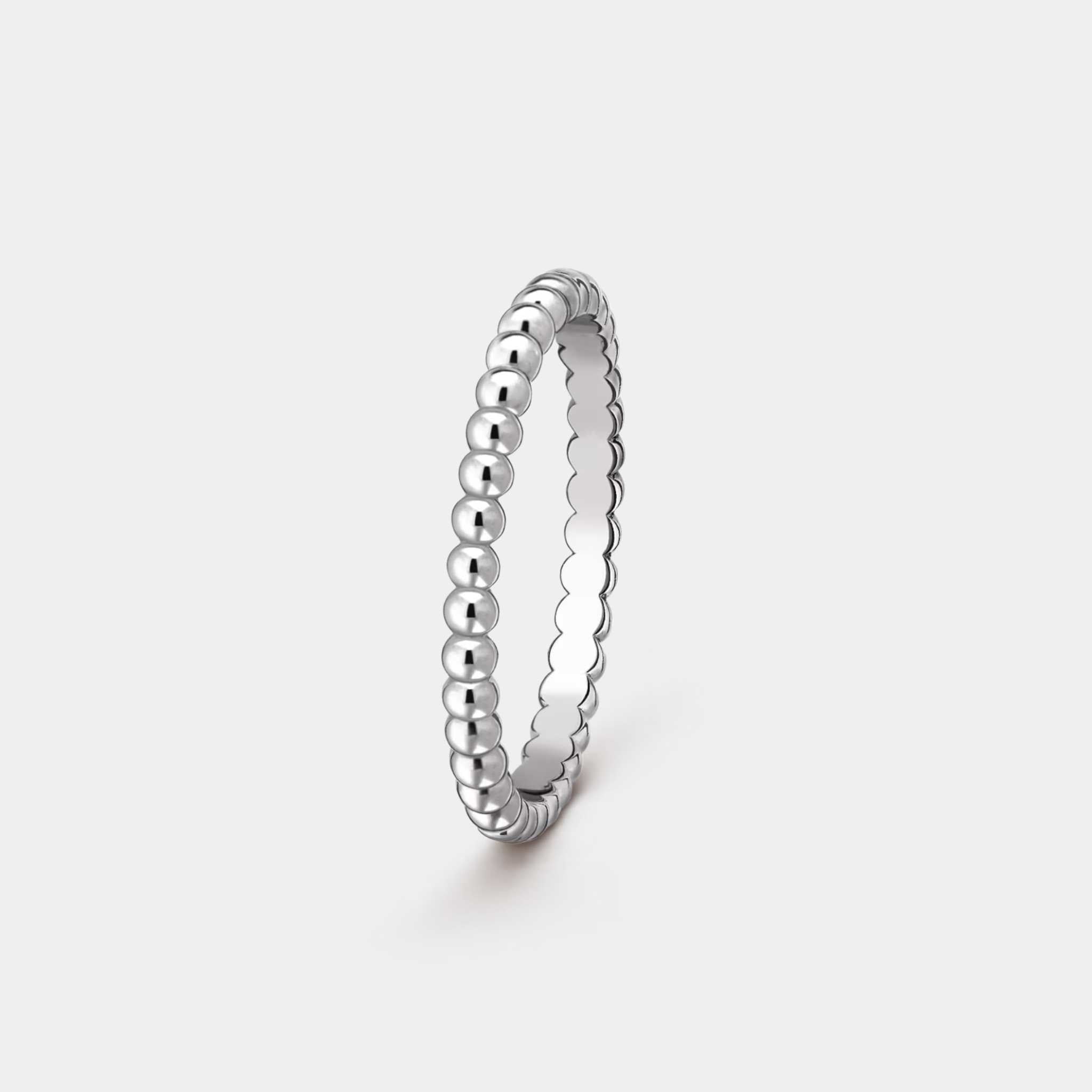 Van Cleef & Arpels Perlée Pearls Of Gold Ring Small Mode White Gold, Front