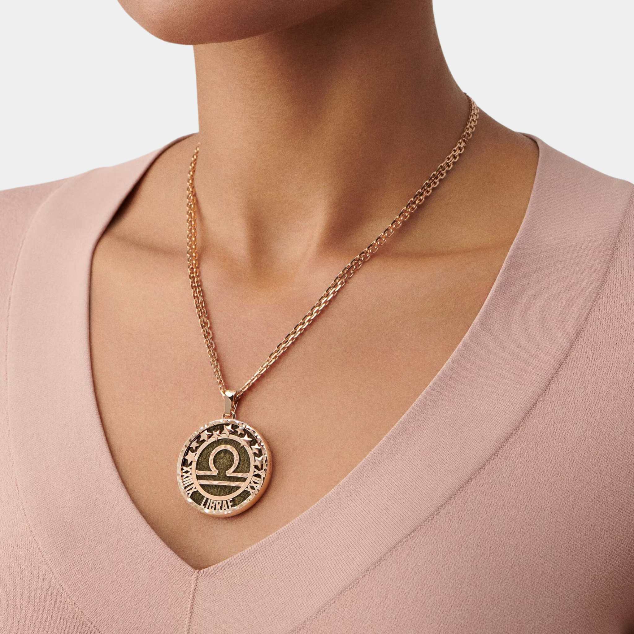 Van Cleef & Arpels Zodiaque Long necklace Librae Rose Gold Obsidian, Model