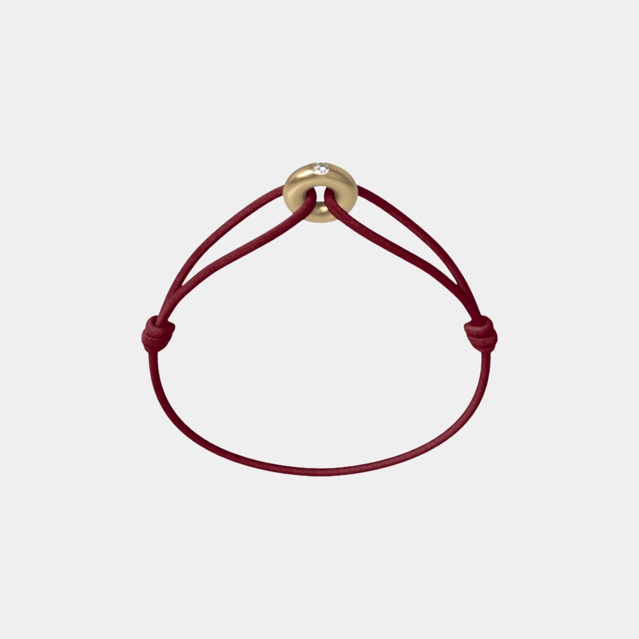 Wecord Mini Golden Soho Diamond Cord Bracelet, Burgundy