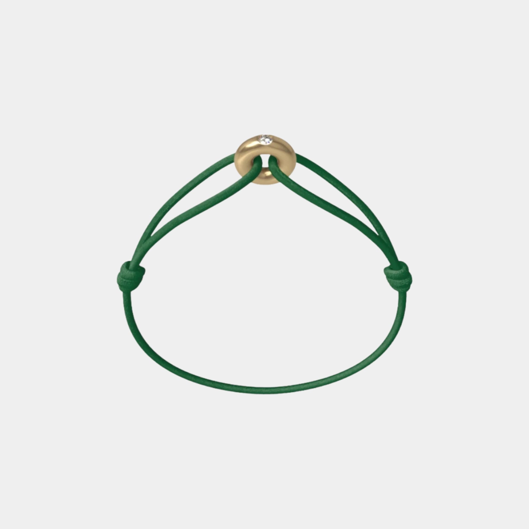 Wecord Mini Golden Soho Diamond Cord Bracelet, Green