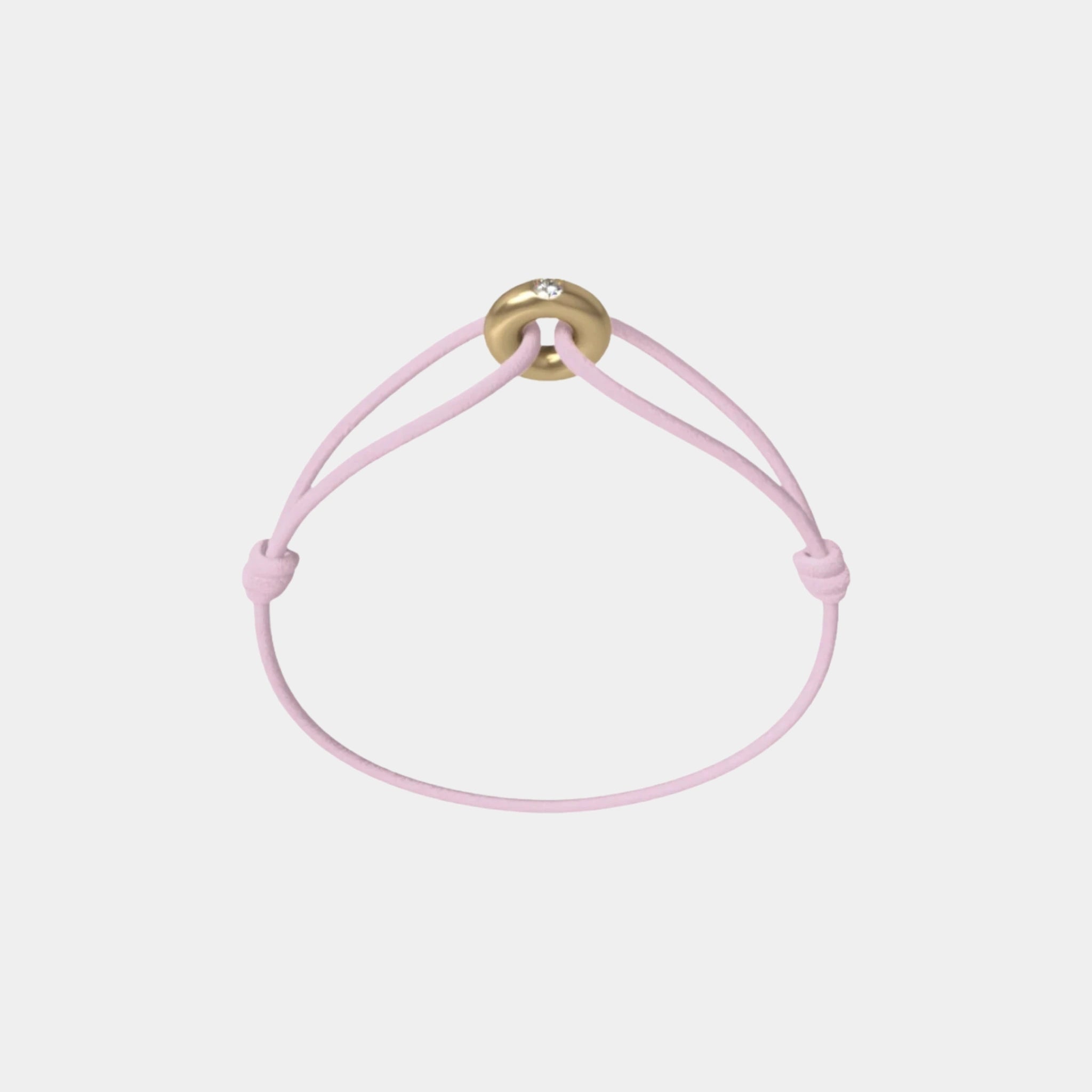 Wecord Mini Golden Soho Diamond Cord Bracelet, Light Pink