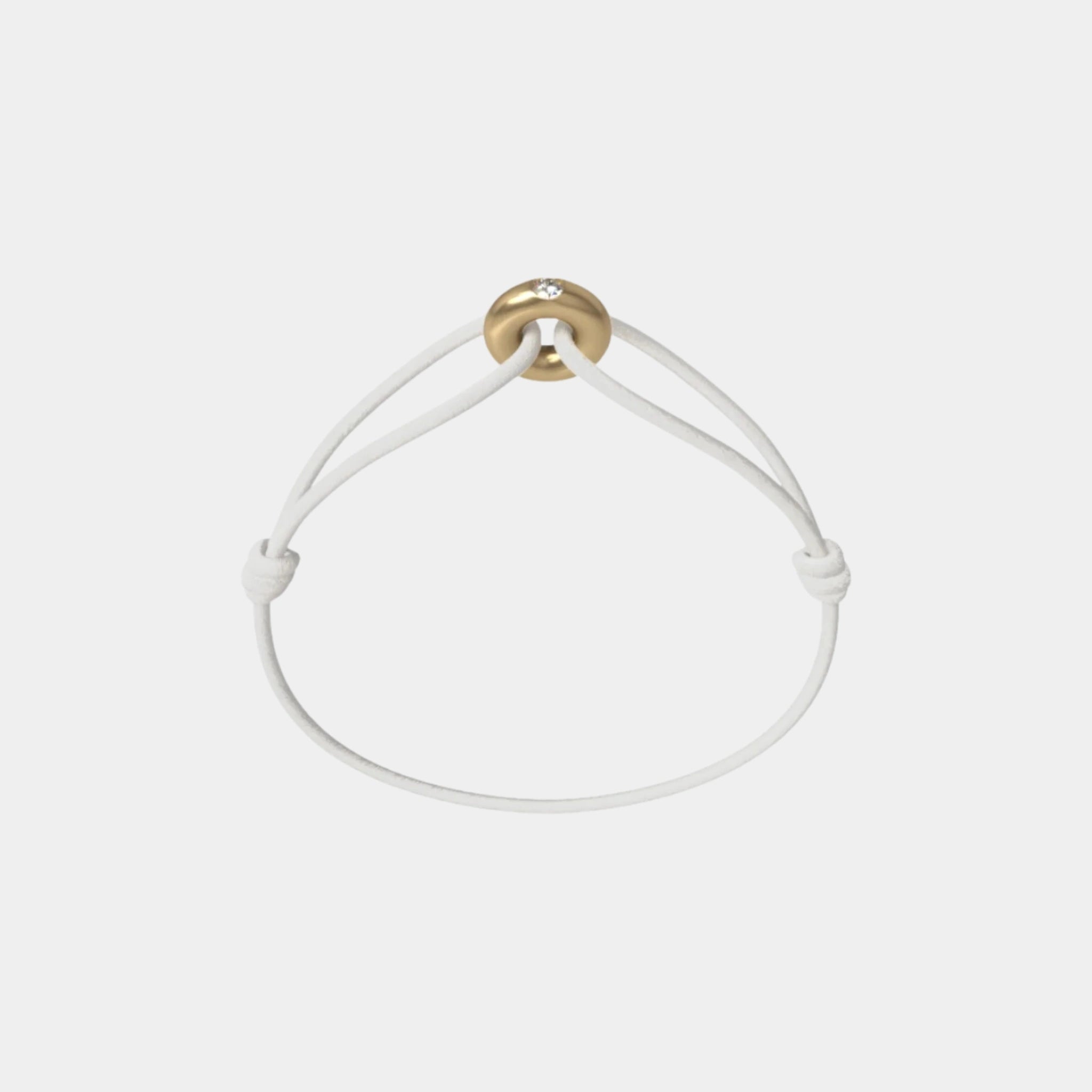 Wecord Mini Golden Soho Diamond Cord Bracelet, White