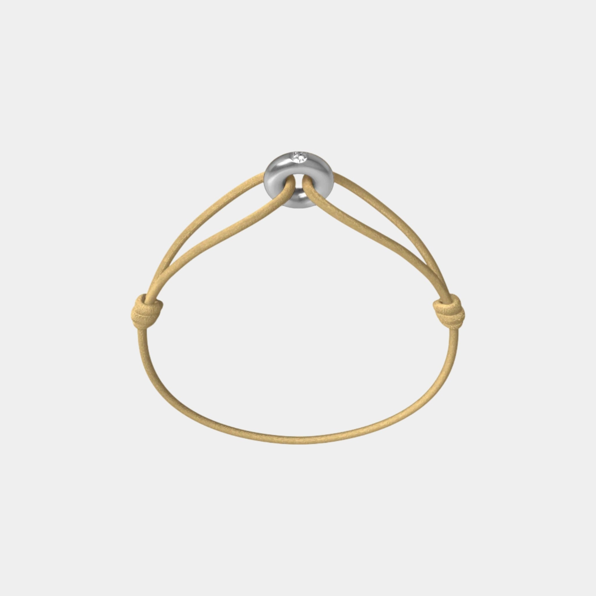 Wecord Mini Silver Soho Diamond Cord Bracelet, Sand
