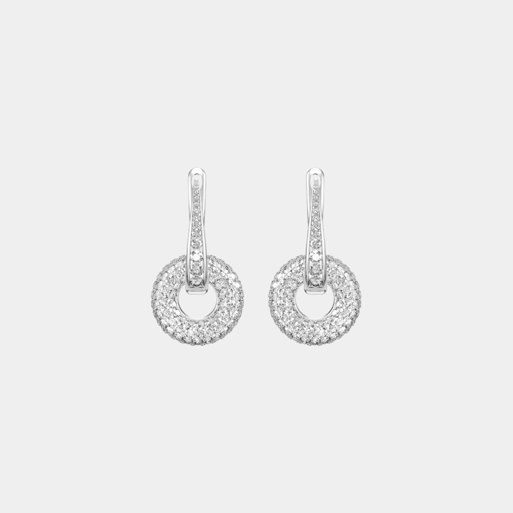 Wecord Pave Soho Earrings, Silver, Front