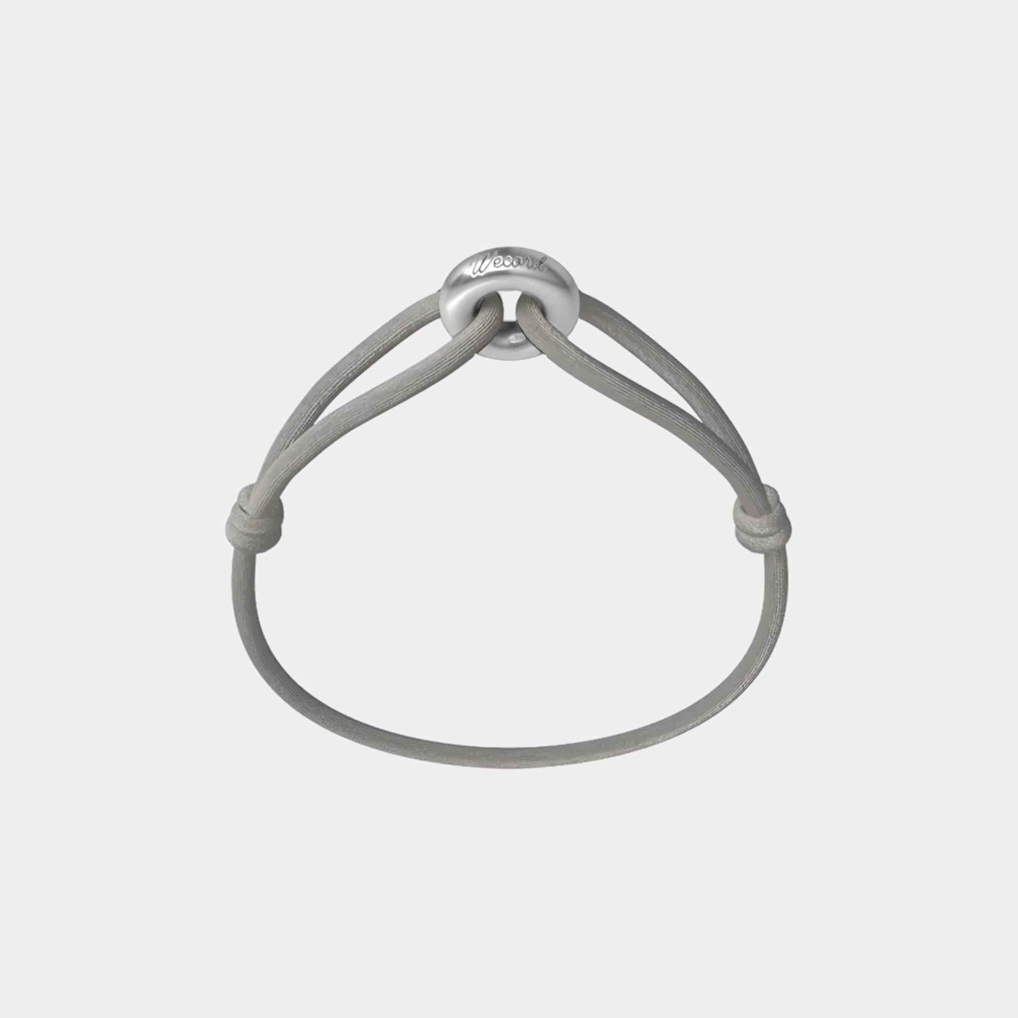 Wecord Silver Soho Cord Bracelet, Grey