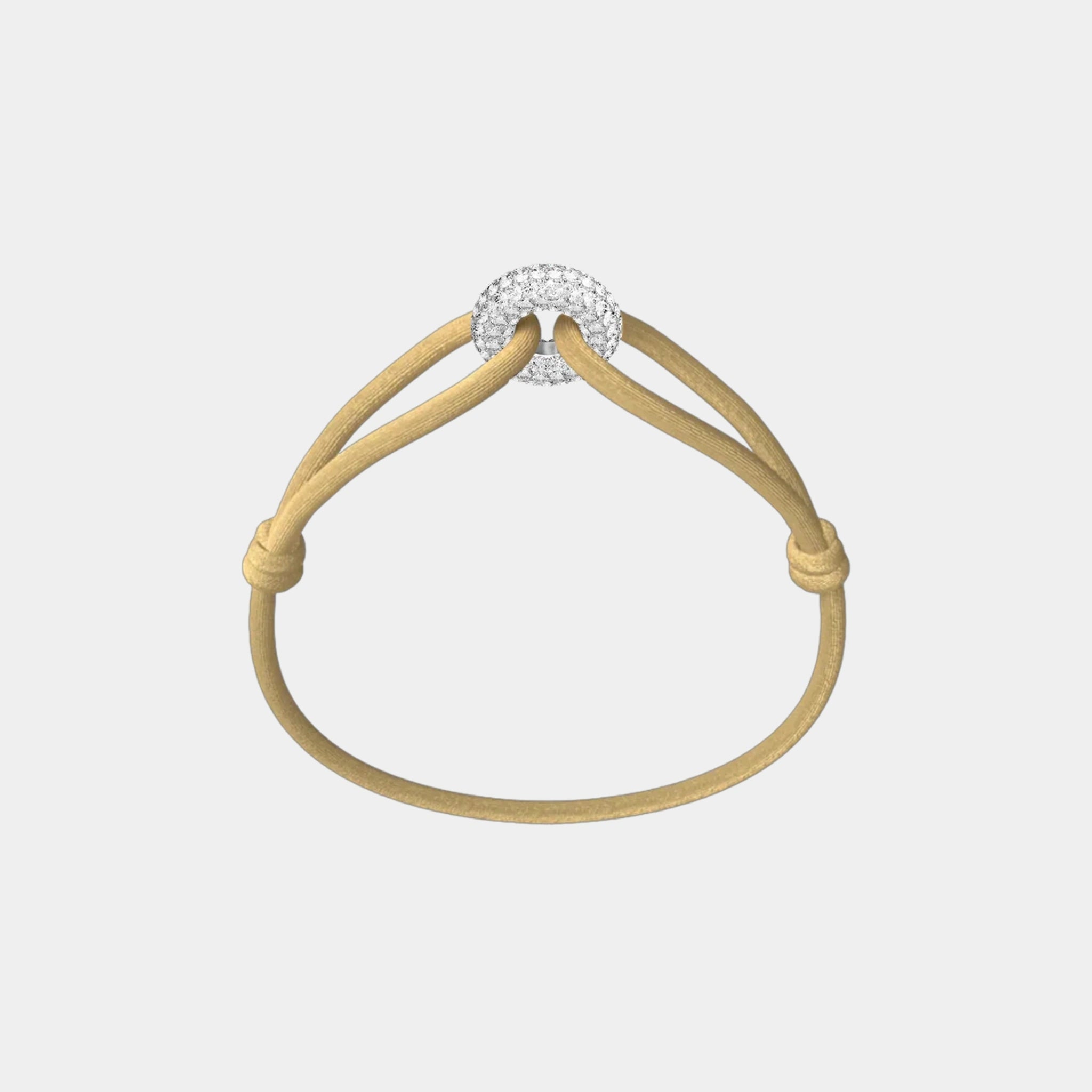 Wecord Silver Soho Pave Cord Bracelet, Sand
